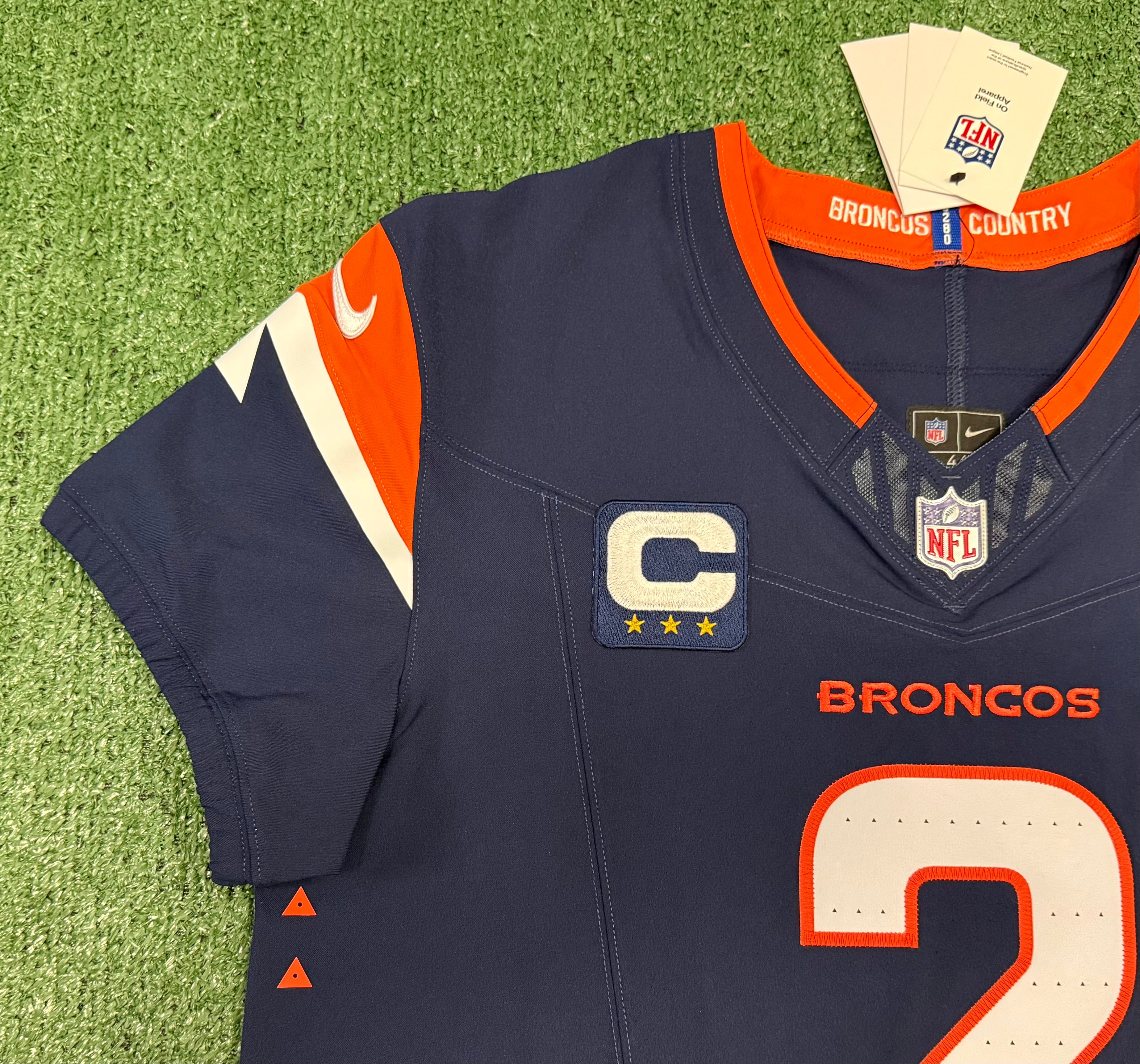 Pat Surtain II Denver Broncos Jersey #2 Nike Vapor Fuse Elite Navy Size 44 (L) NFL