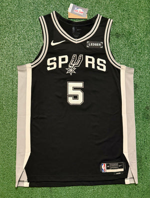 Stephon Castle San Antonio Spurs Jersey #5 Nike ADV Authentic Black Size 48 (L) NBA