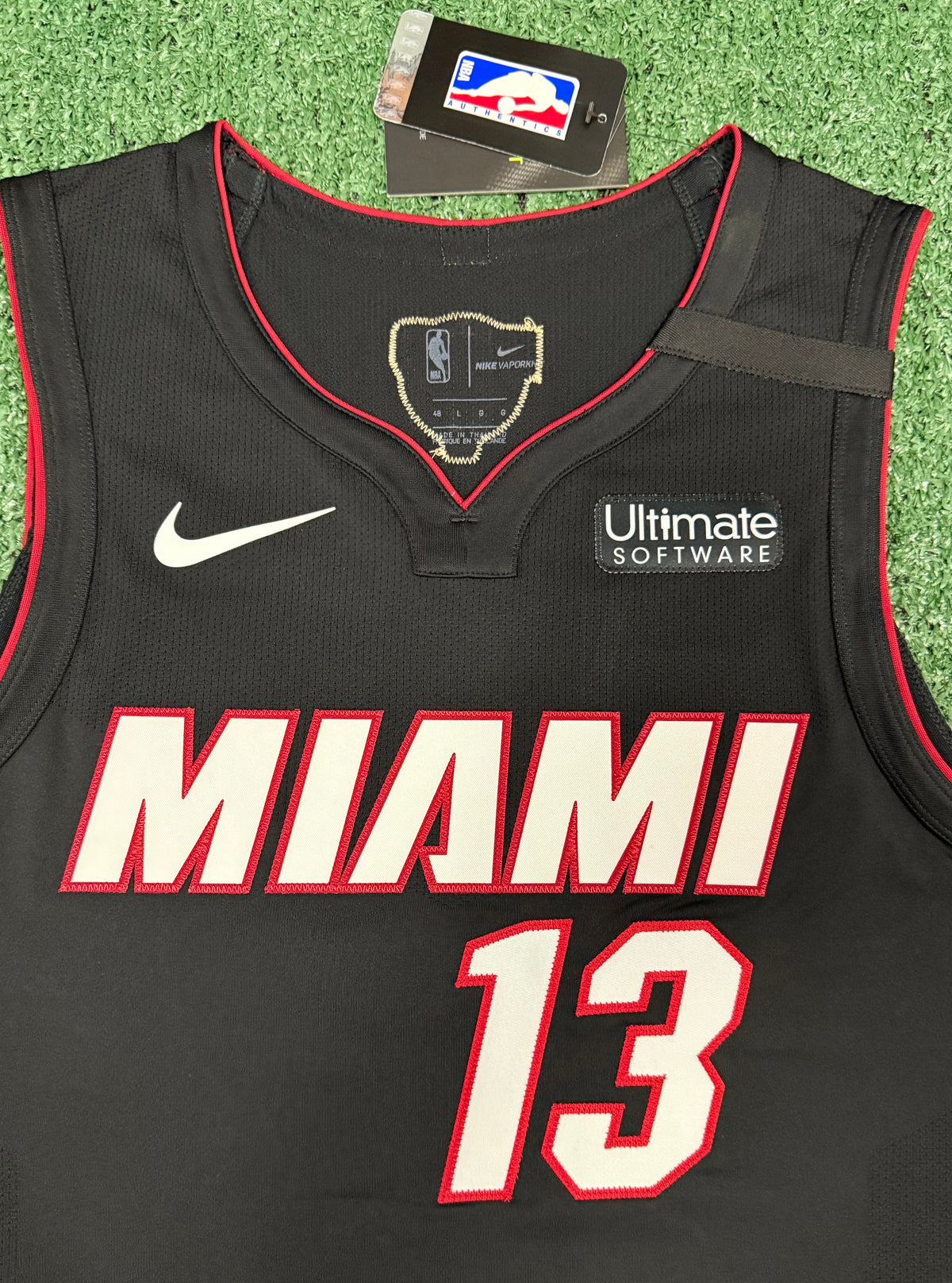 Bam Adebayo Miami Heat Bubble Jersey #13 Nike Vaporknit Authentic Black Size 48 (Large) NBA