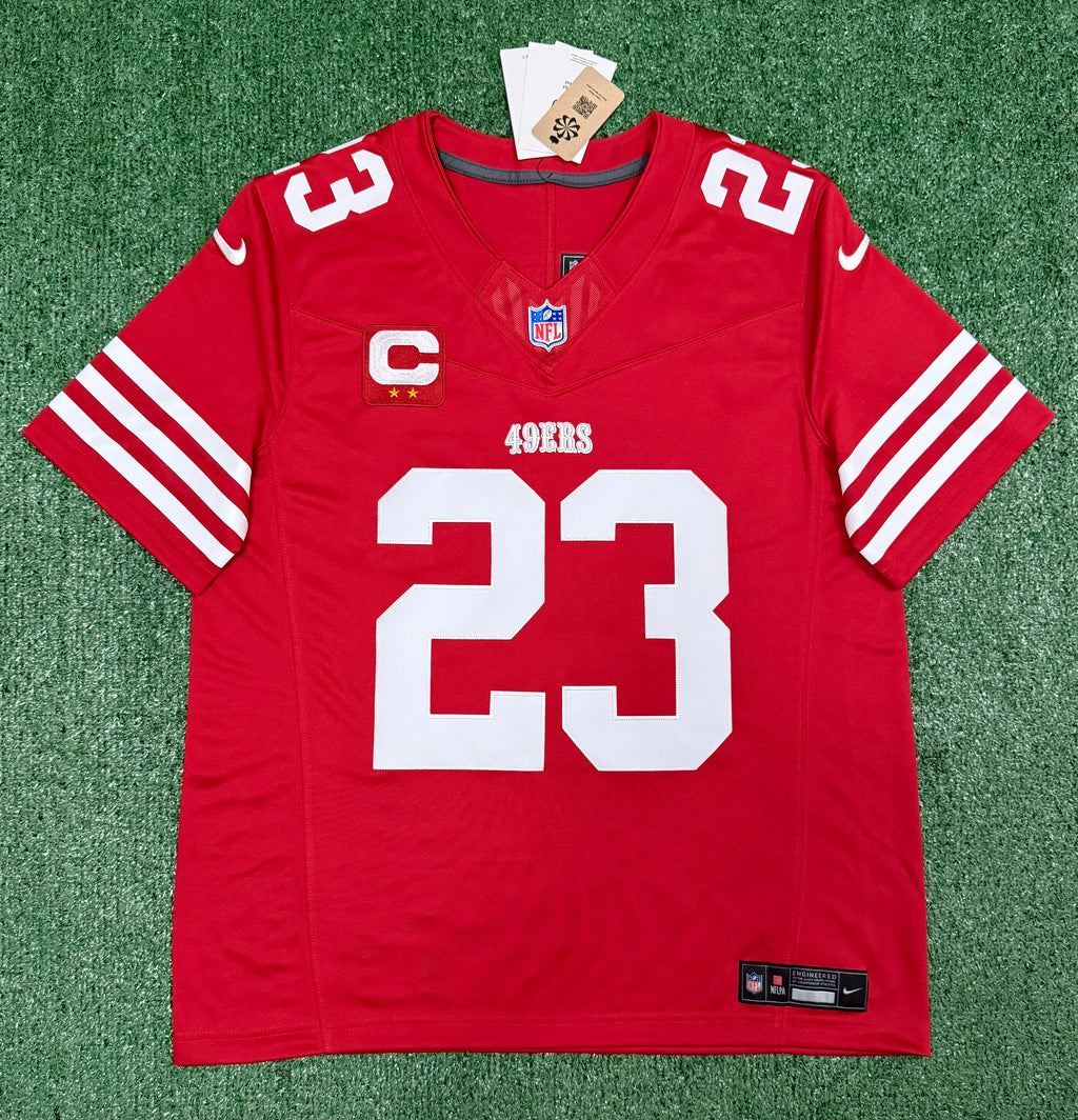 Christian McCaffrey San Francisco 49ers Jersey #23 Nike Vapor Fuse Limited Stitched Red Size (Large) NFL
