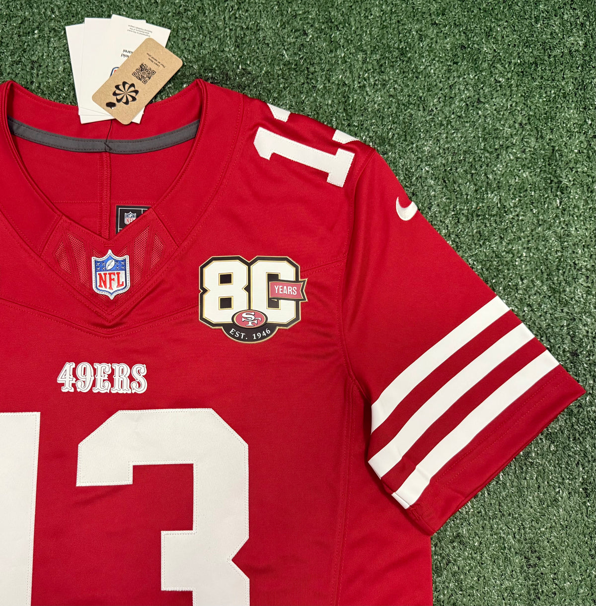 Brock Purdy San Francisco 49ers Jersey #13 Nike Vapor Fuse Limited Stitched Red Size (Medium) NFL