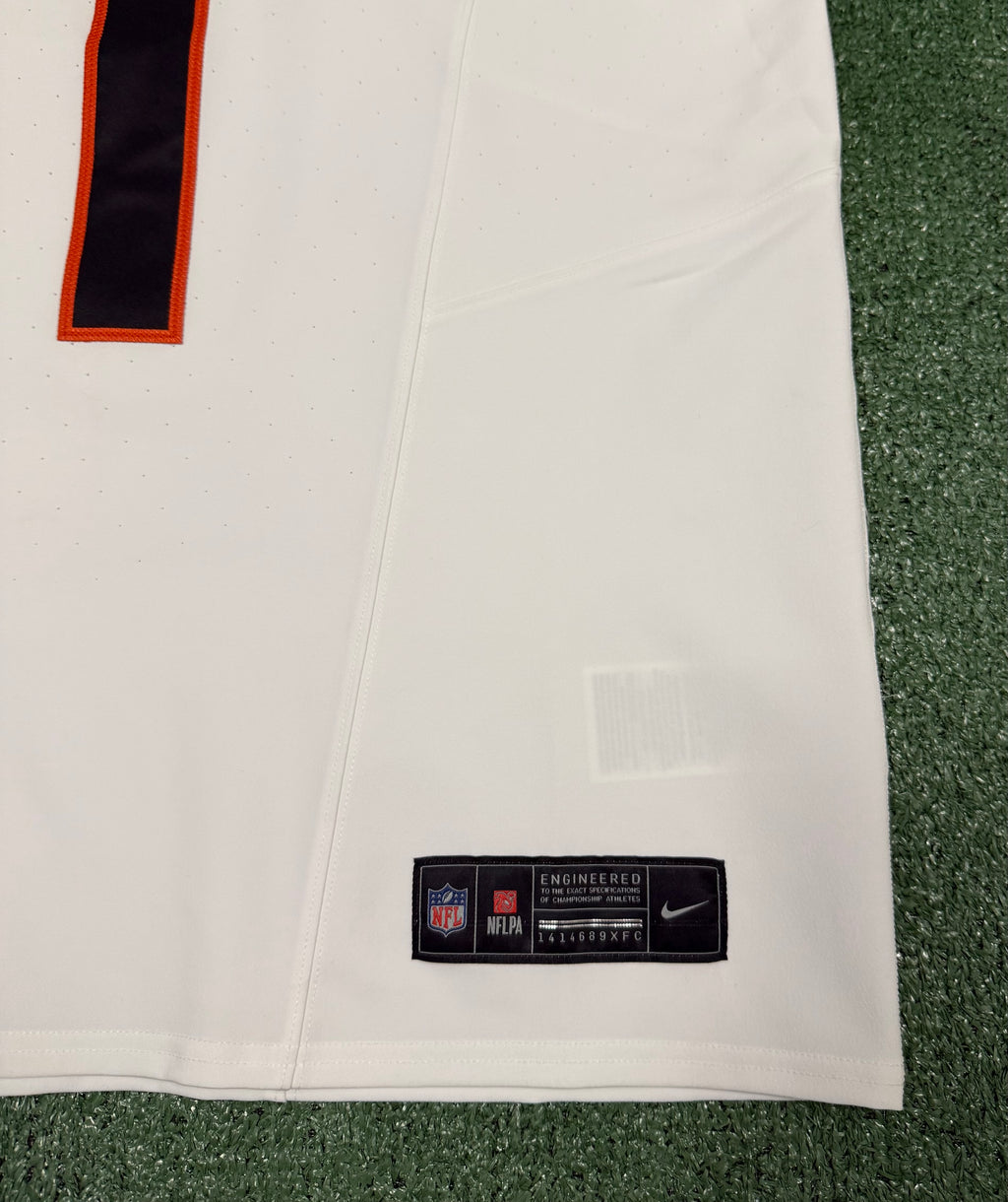 Ja'Marr Chase Cincinnati Bengals Jersey #1 Nike Vapor Fuse Elite White Size 44 (Large) NFL