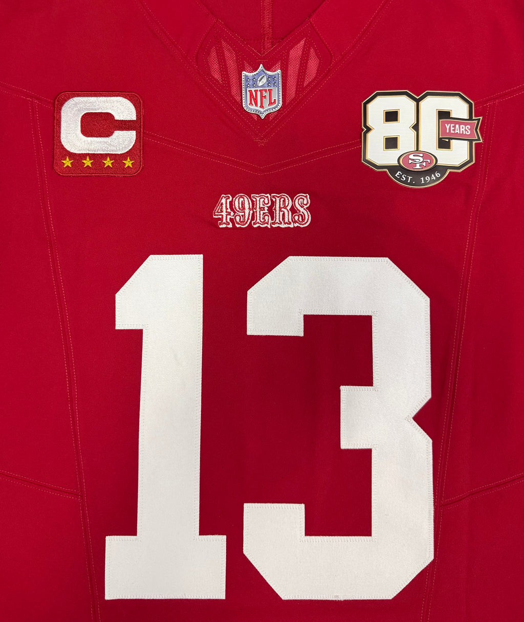 Brock Purdy San Francisco 49ers Jersey #13 Nike Vapor FUSE Elite Red Size 40 (Medium) NFL
