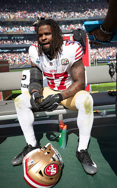 Dre Greenlaw San Francisco 49ers Jersey #57 Nike Vapor FUSE Elite White Size 40 (Medium) NFL