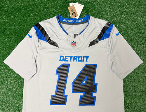 Amon Ra St Brown Detroit Lions Jersey #14 Nike Vapor FUSE Rivalry Gray Size (Large) NFL