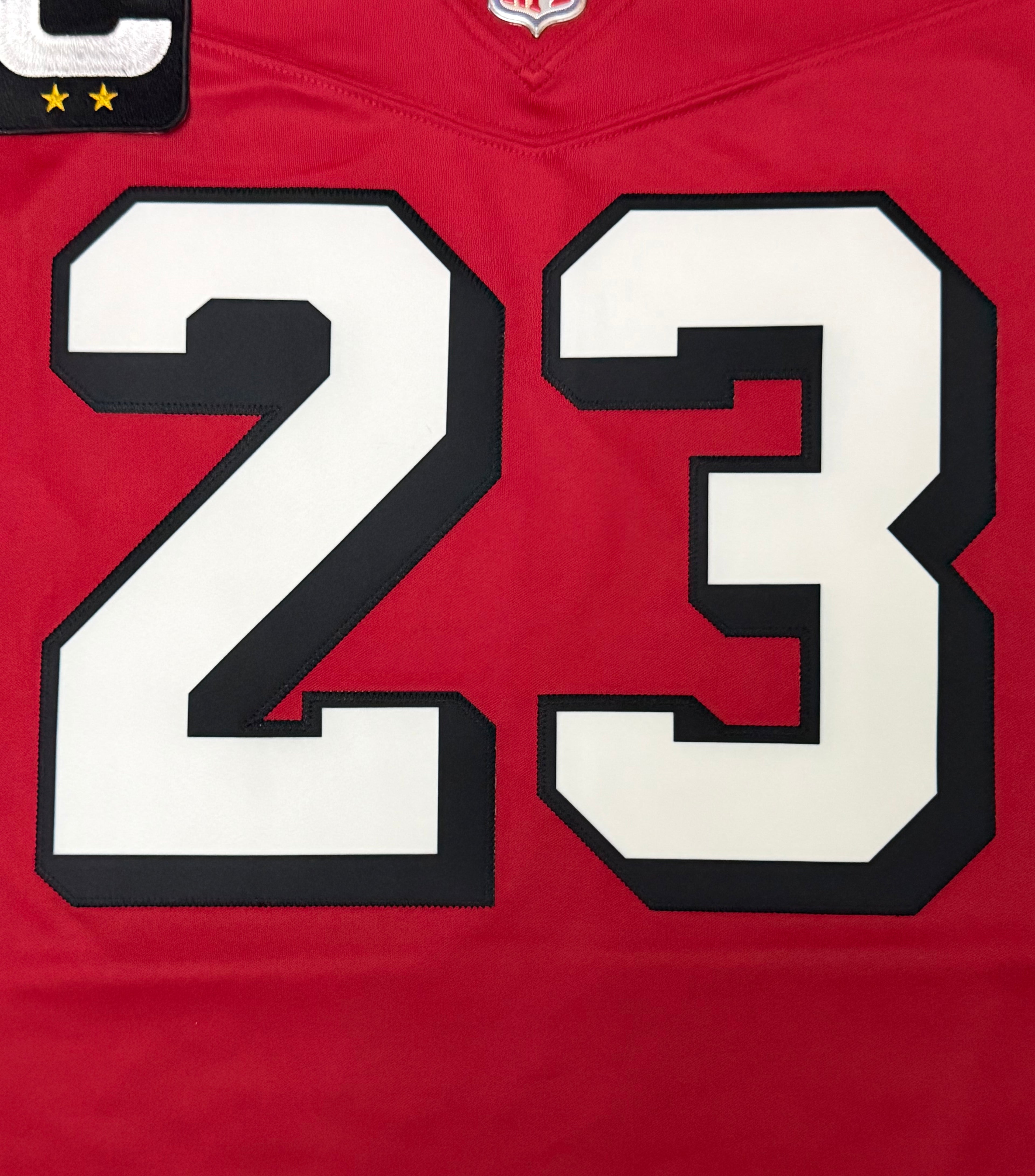 Christian McCaffrey San Francisco 49ers Jersey #23 Nike Vapor Fuse Limited Stitched Red Size (Medium) NFL
