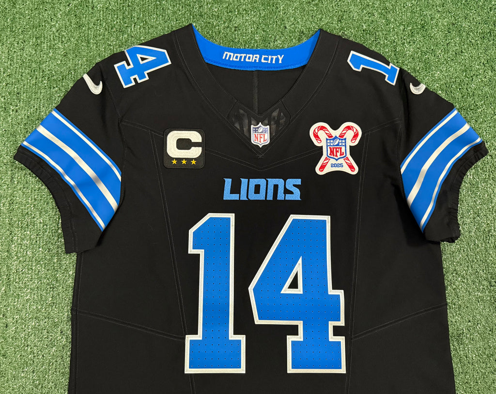 Amon Ra St Brown Detroit Lions Jersey #14 Nike Vapor FUSE Elite Black Size 44 (Large) NFL