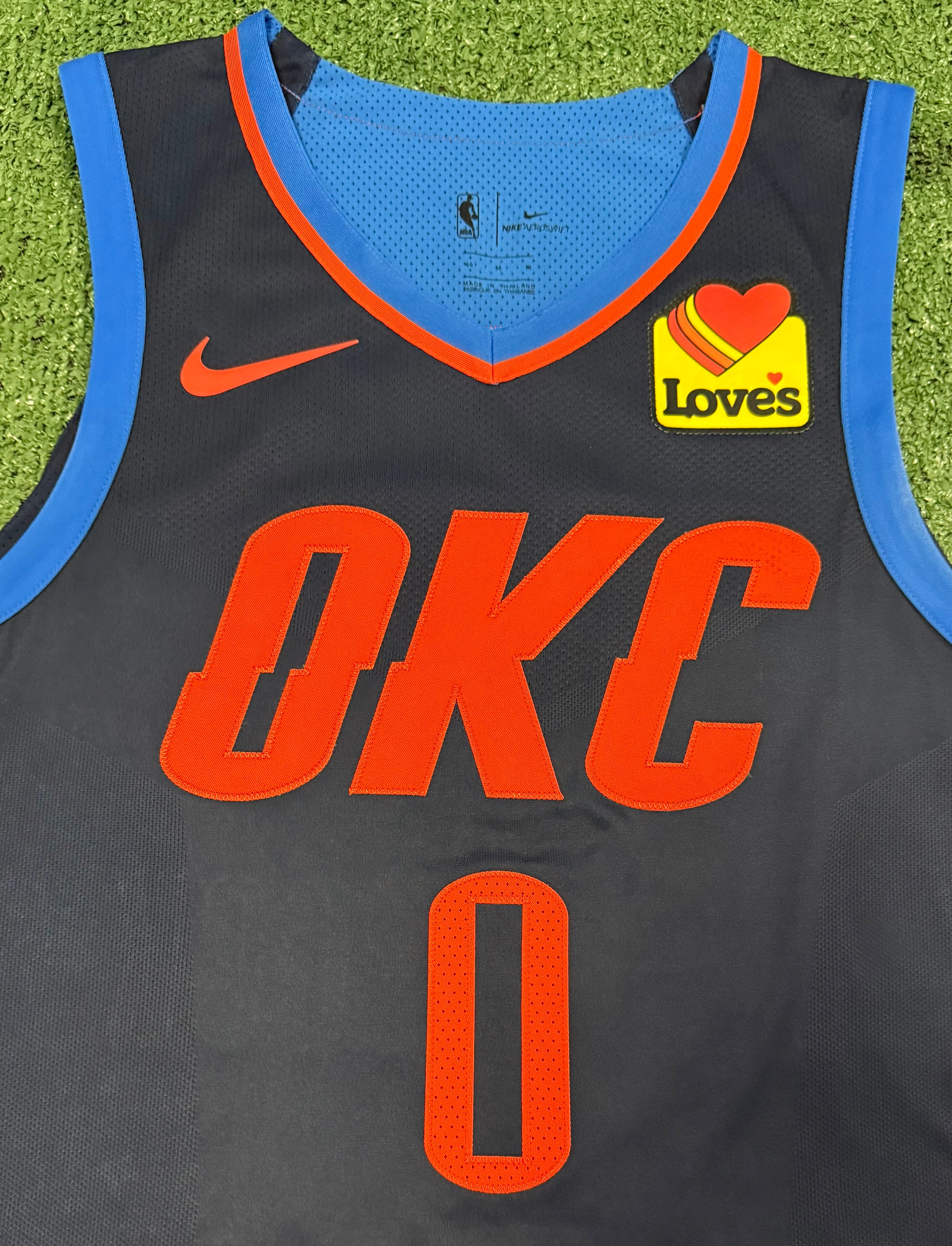 Russell Westbrook Oklahoma City Thunder Jersey #0 Nike Aeroswift Authentic Blue Size 44 (M) NBA