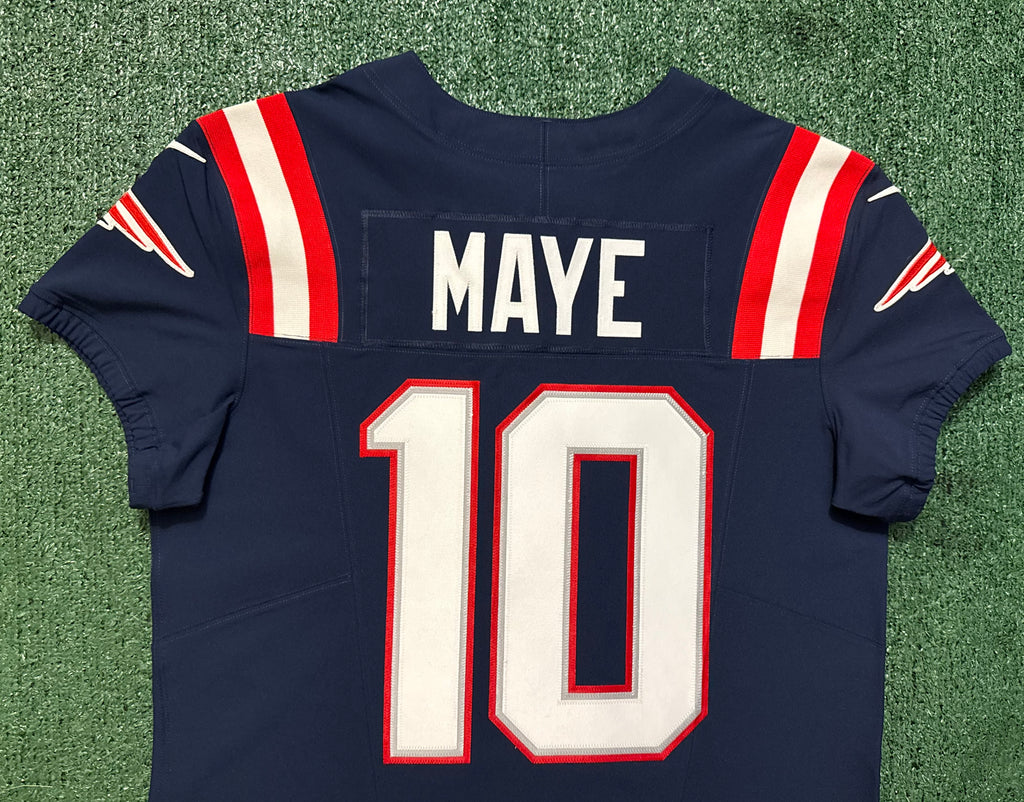 Drake Maye New England Patriots Jersey #10 Nike Vapor Fuse Elite Blue Size 44 (Large) NFL