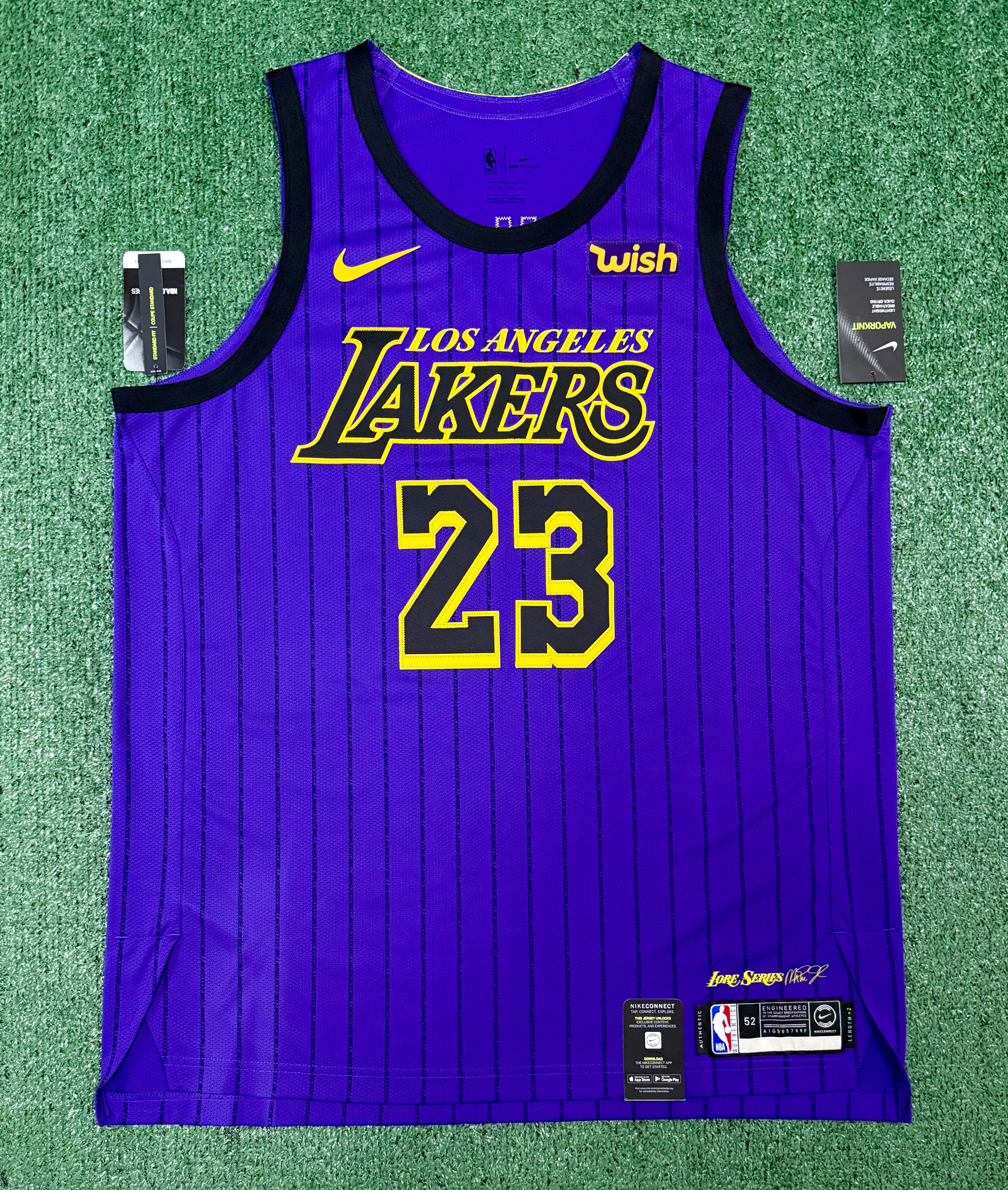 LeBron James Los Angeles Lakers Jersey #23 Nike VaporKnit Authentic Purple Size 52 (XL) NBA