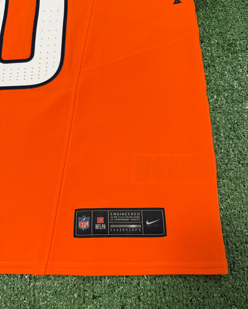 Bo Nix Denver Broncos Jersey #10 Nike Vapor Fuse Elite Orange Size 44 (L) NFL