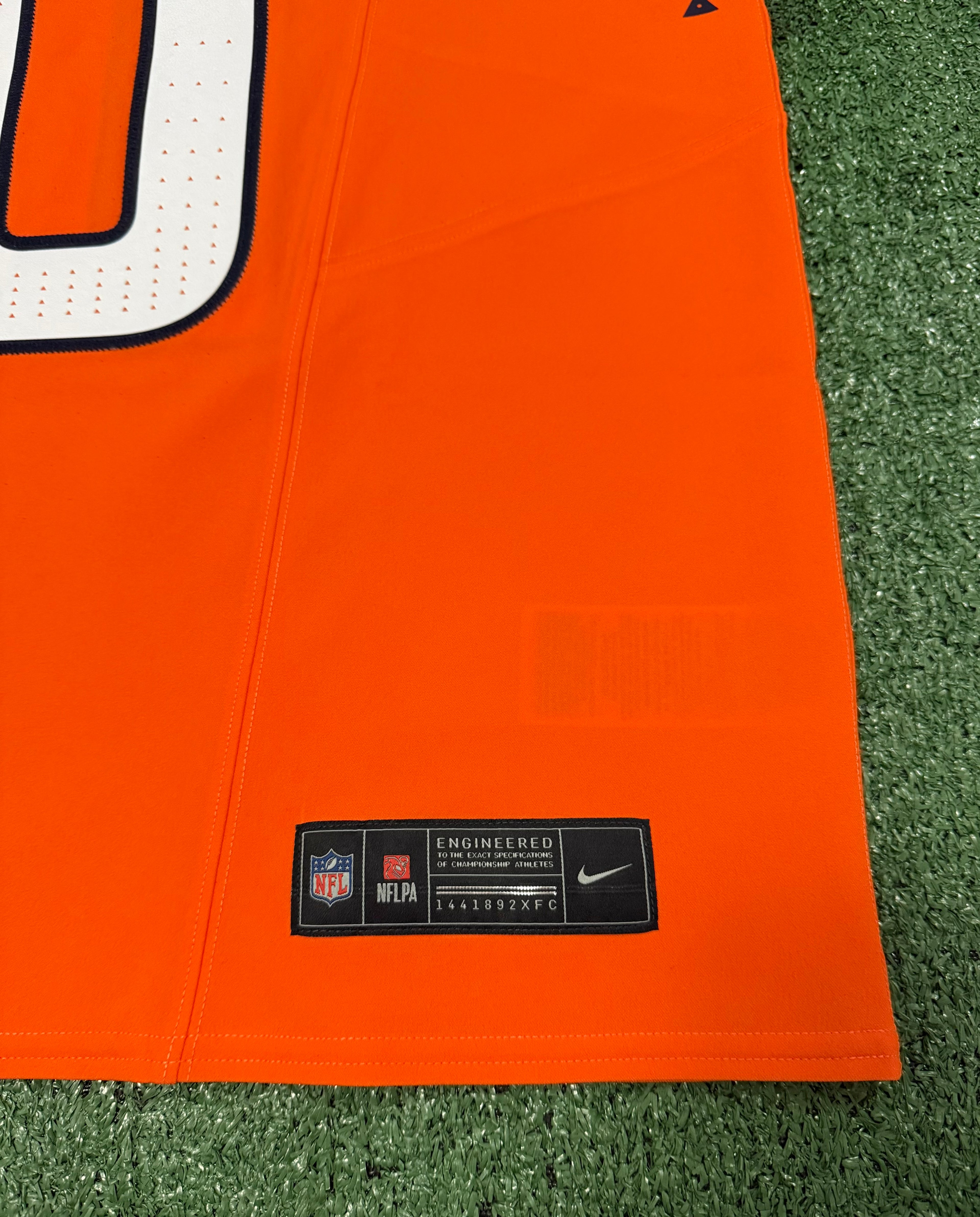 Bo Nix Denver Broncos Jersey #10 Nike Vapor Fuse Elite Orange Size 44 (L) NFL