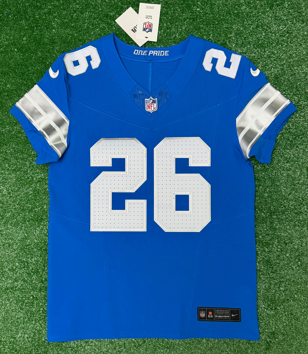 Jahmyr Gibbs Detroit Lions Jersey #26 Nike Vapor FUSE Elite Blue Size 40 (Medium) NFL