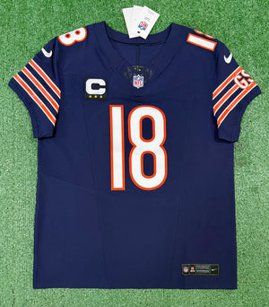 Caleb Williams Chicago Bears Jersey #18 Nike Vapor FUSE Elite Navy Size 44 (Large) NFL