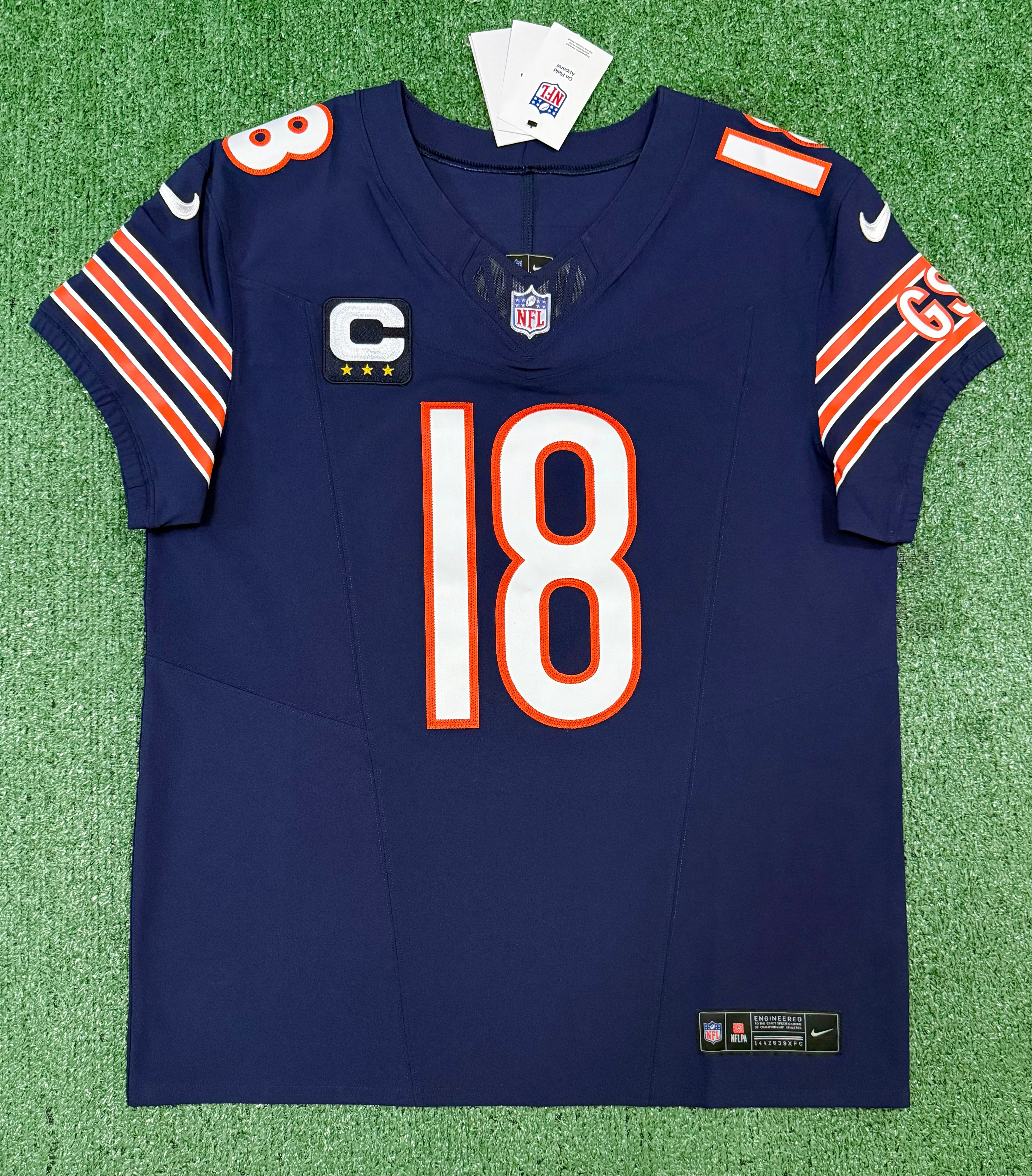Caleb Williams Chicago Bears Jersey #18 Nike Vapor FUSE Elite Navy Size 44 (Large) NFL