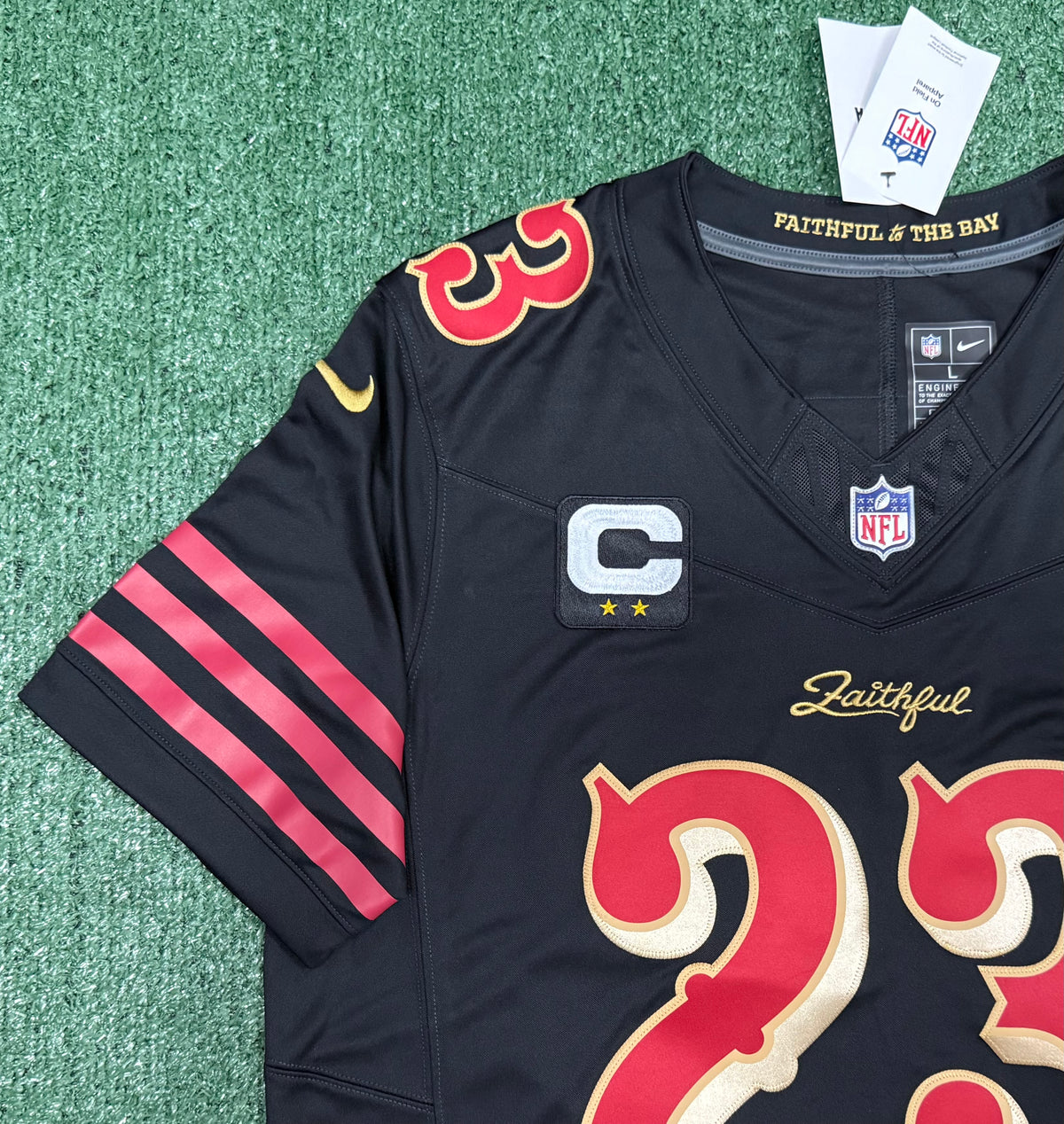 Christian McCaffrey San Francisco 49ers Jersey #23 Rivalry Limited Black Size (Large) NFL