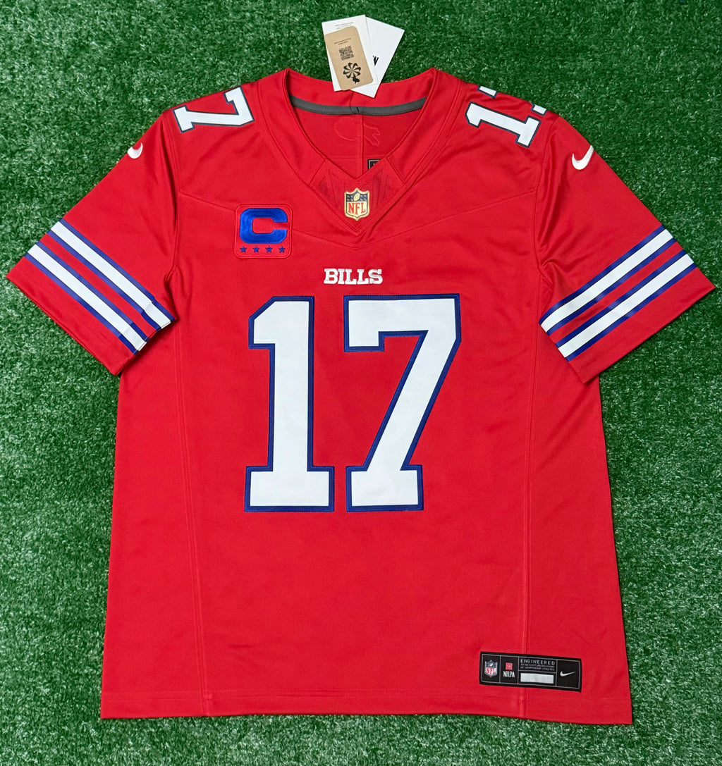 Josh Allen Buffalo Bills Jersey #17 Nike Vapor Fuse Limited Stitched Red Size (Medium) NFL