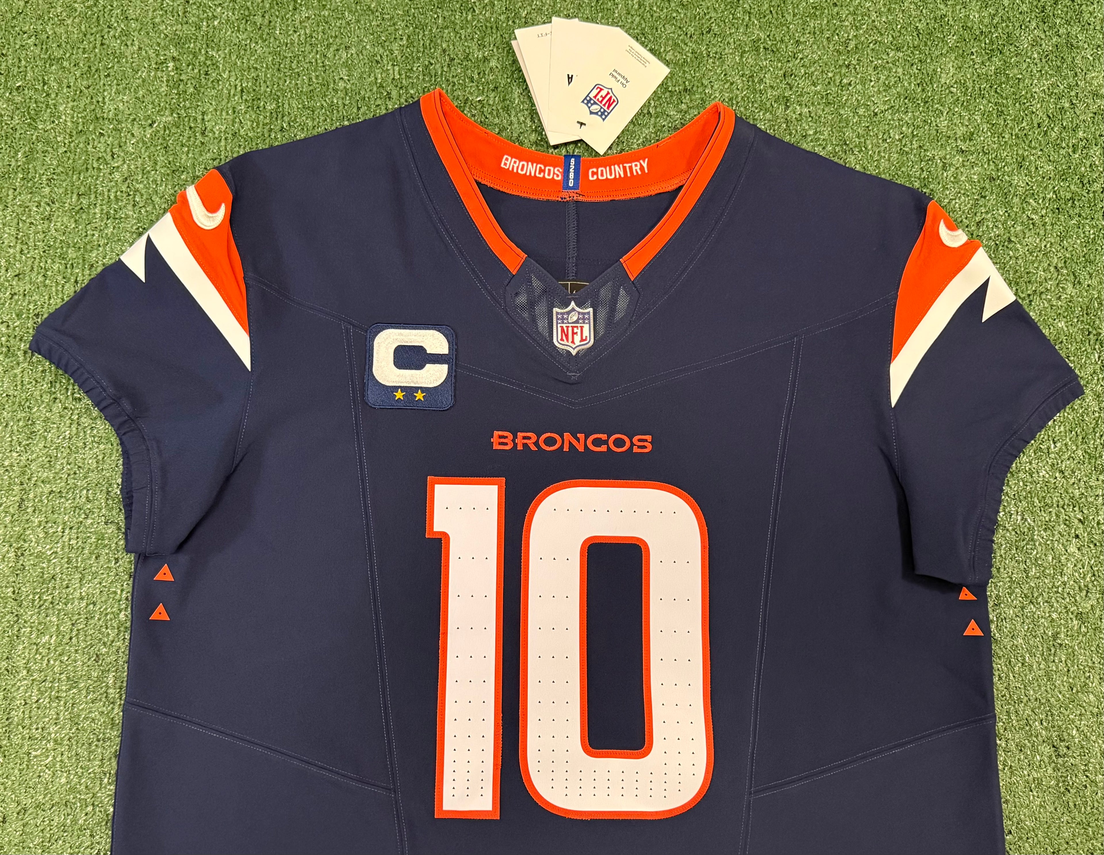 Bo Nix Denver Broncos Jersey #10 Nike Vapor Fuse Elite Navy Size 48 (XL) NFL