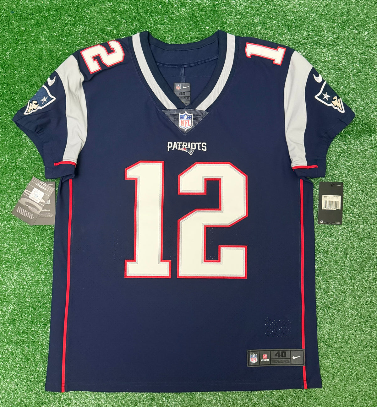 Tom Brady New England Patriots Jersey #12 Nike Vapor Elite Blue Size 40 (Medium) NFL