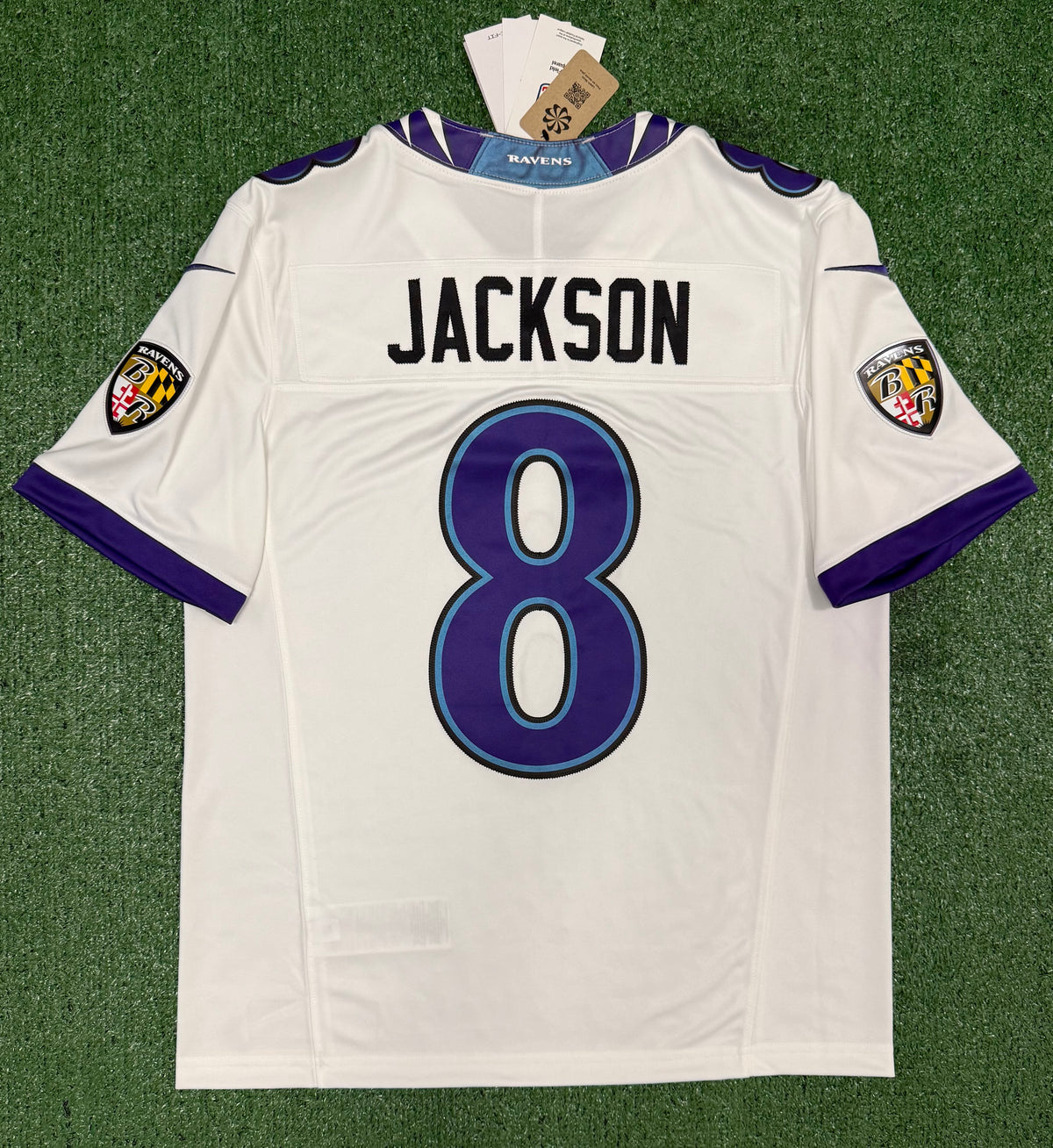 Lamar Jackson Baltimore Ravens Jersey #8 Nike Vapor FUSE Limited White Size (Medium) NFL