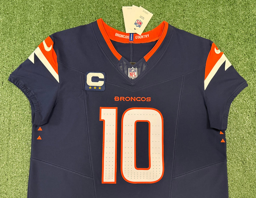 Bo Nix Denver Broncos Jersey #10 Nike Vapor Fuse Elite Navy Size 48 (XL) NFL