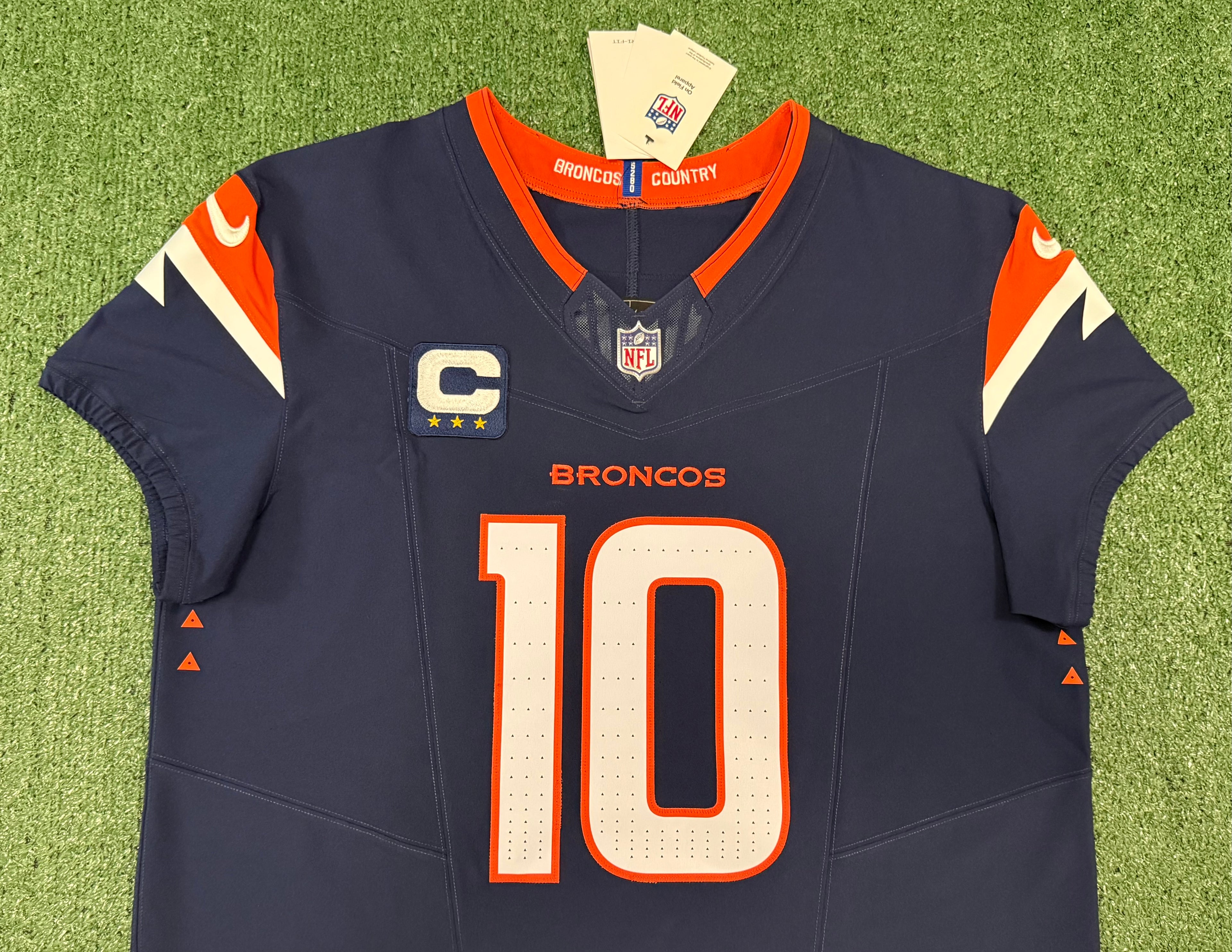 Bo Nix Denver Broncos Jersey #10 Nike Vapor Fuse Elite Navy Size 48 (XL) NFL
