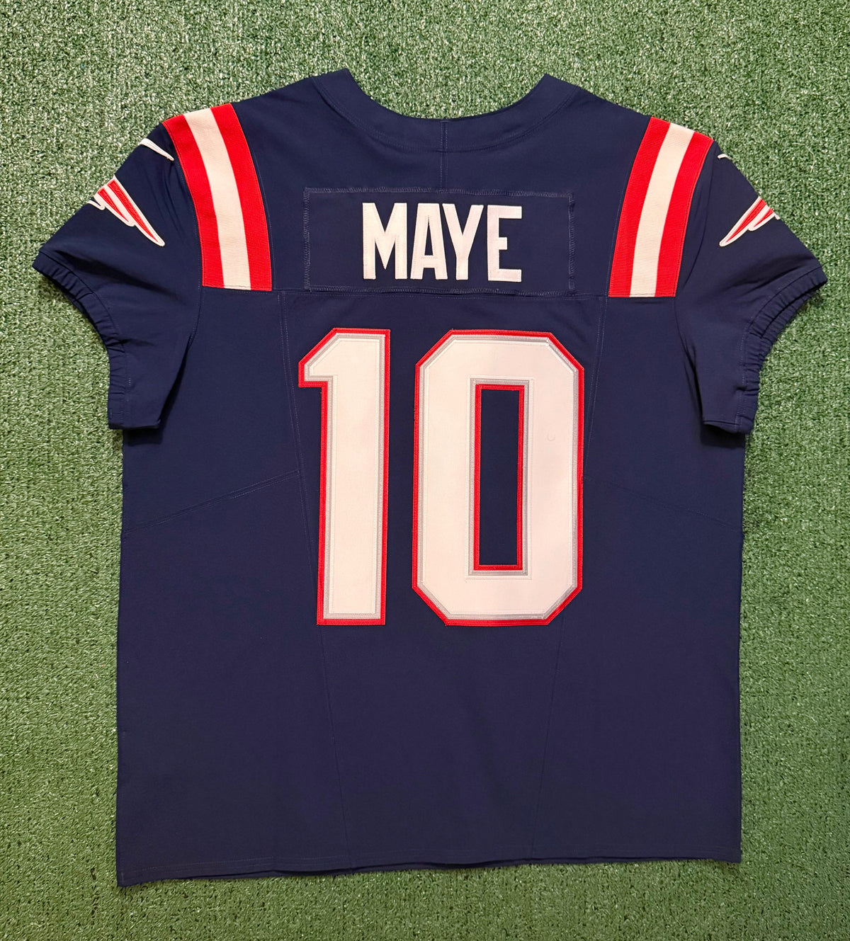 Drake Maye New England Patriots Jersey #10 Nike Vapor Fuse Elite Blue Size 48 (XL) NFL