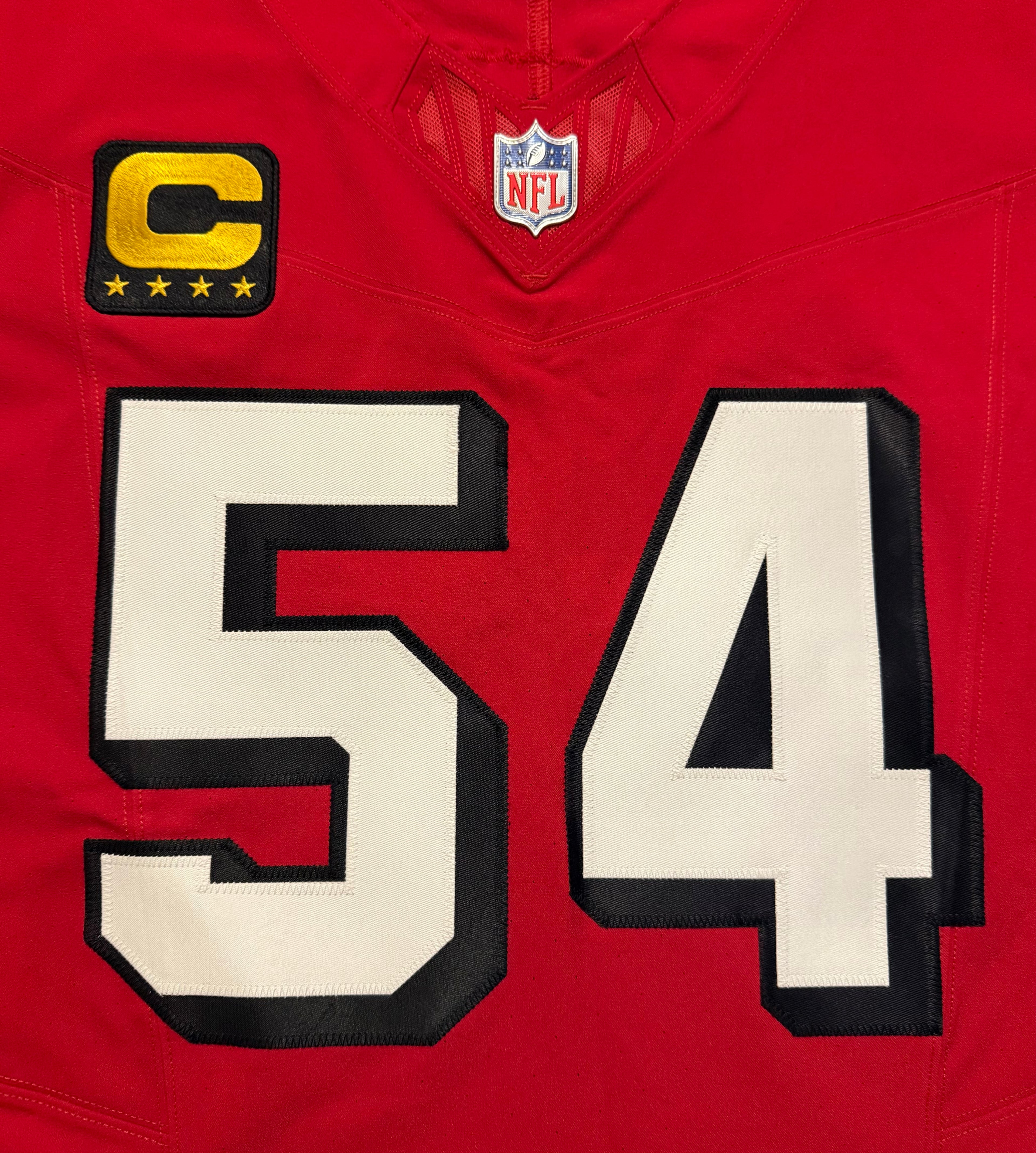 Fred Warner San Francisco 49ers Jersey #54 Nike Vapor FUSE Elite Red Size 44 (Large) NFL