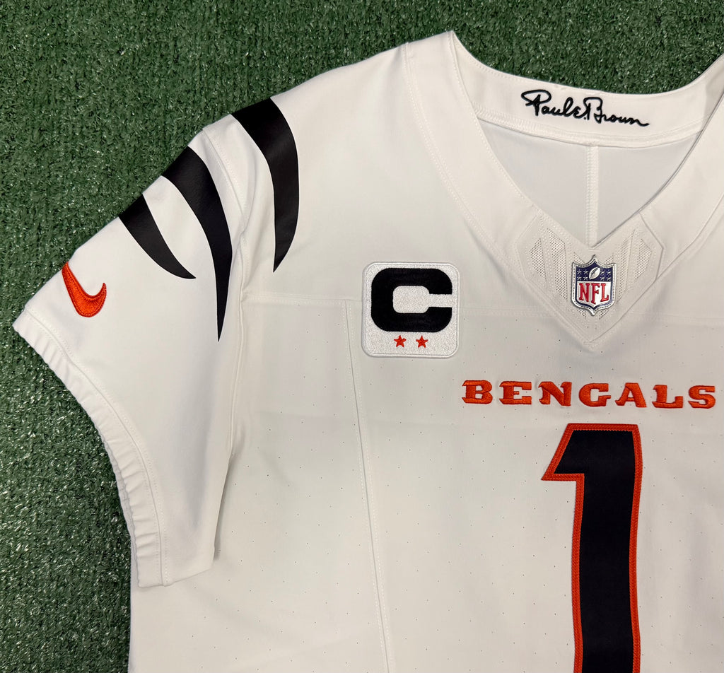 Ja'Marr Chase Cincinnati Bengals Jersey #1 Nike Vapor Fuse Elite White Size 48 (XL) NFL