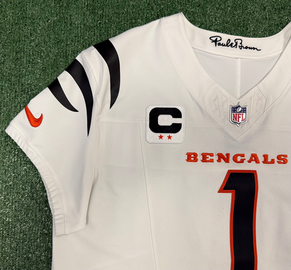 Ja'Marr Chase Cincinnati Bengals Jersey #1 Nike Vapor Fuse Elite White Size 48 (XL) NFL