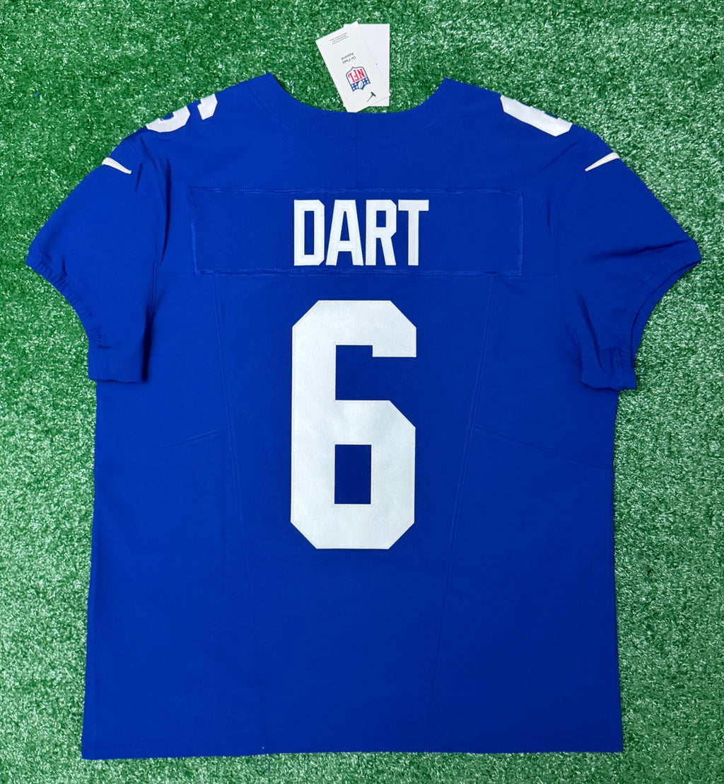 Jaxson Dart New York Giants Jersey #6 Nike Vapor FUSE Elite Blue Size 48 (XL) NFL