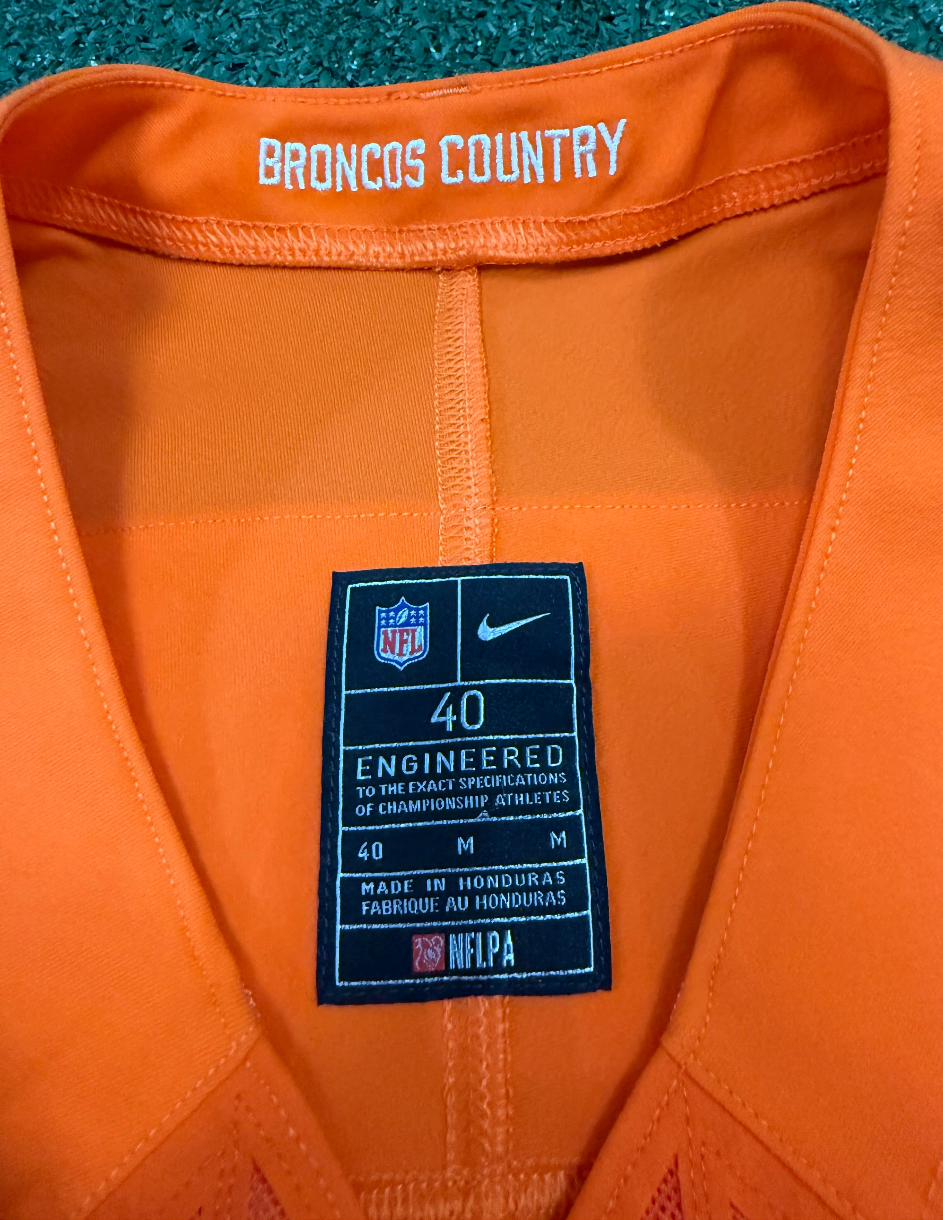 Pat Surtain II Denver Broncos Jersey #2 Nike Vapor Fuse Elite Orange Size 40 (M) NFL