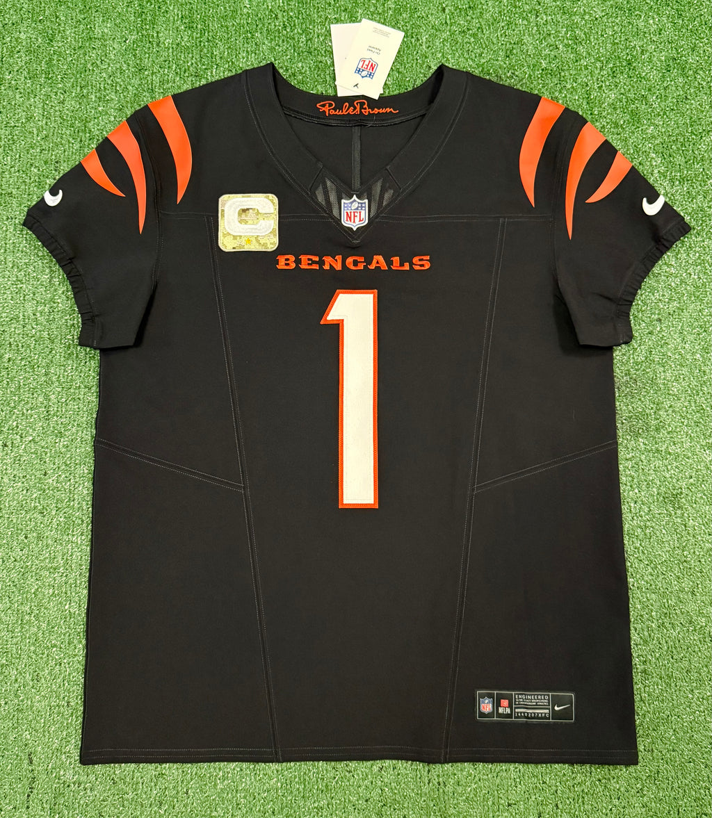 Ja'Marr Chase Cincinnati Bengals Jersey #1 Nike Vapor Fuse Elite Black Size 44 (L) NFL
