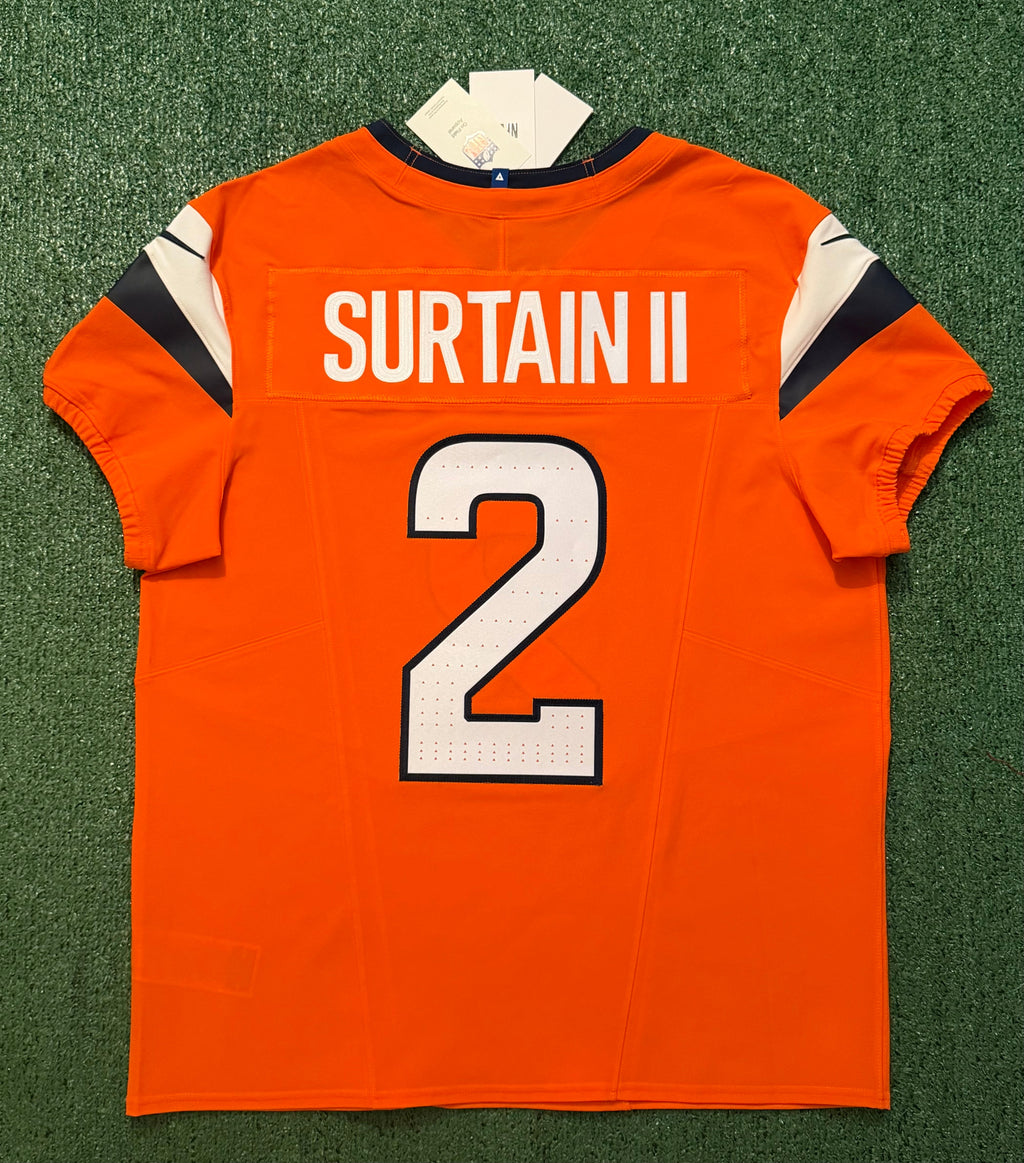 Pat Surtain II Denver Broncos Jersey #2 Nike Vapor Fuse Elite Orange Size 44 (L) NFL