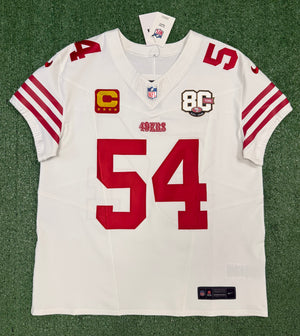 Fred Warner San Francisco 49ers Jersey #54 Nike Vapor FUSE Elite White Size 48 (XL) NFL