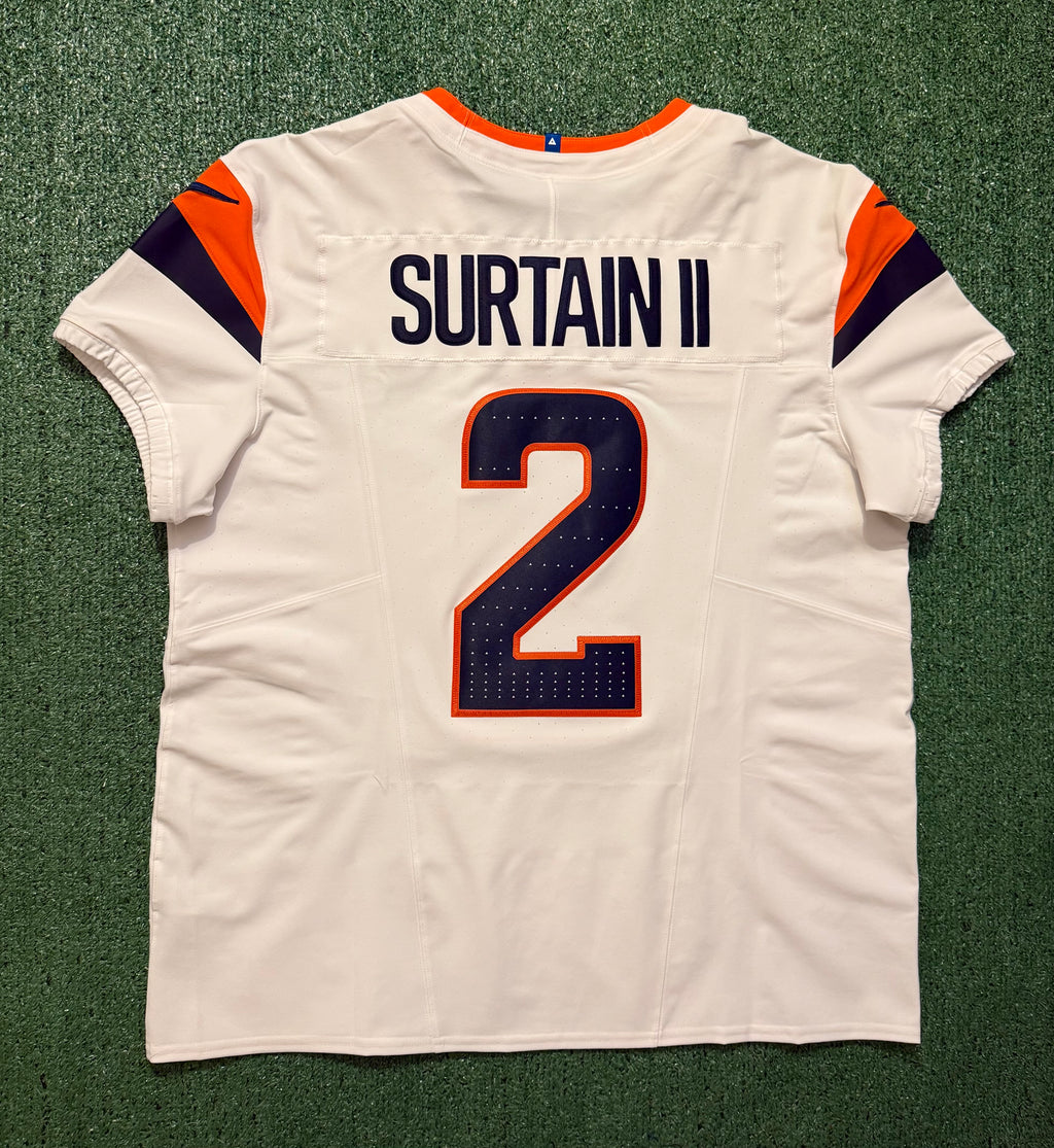 Pat Surtain II Denver Broncos Jersey #2 Nike Vapor Fuse Elite White Size 48 (XL) NFL