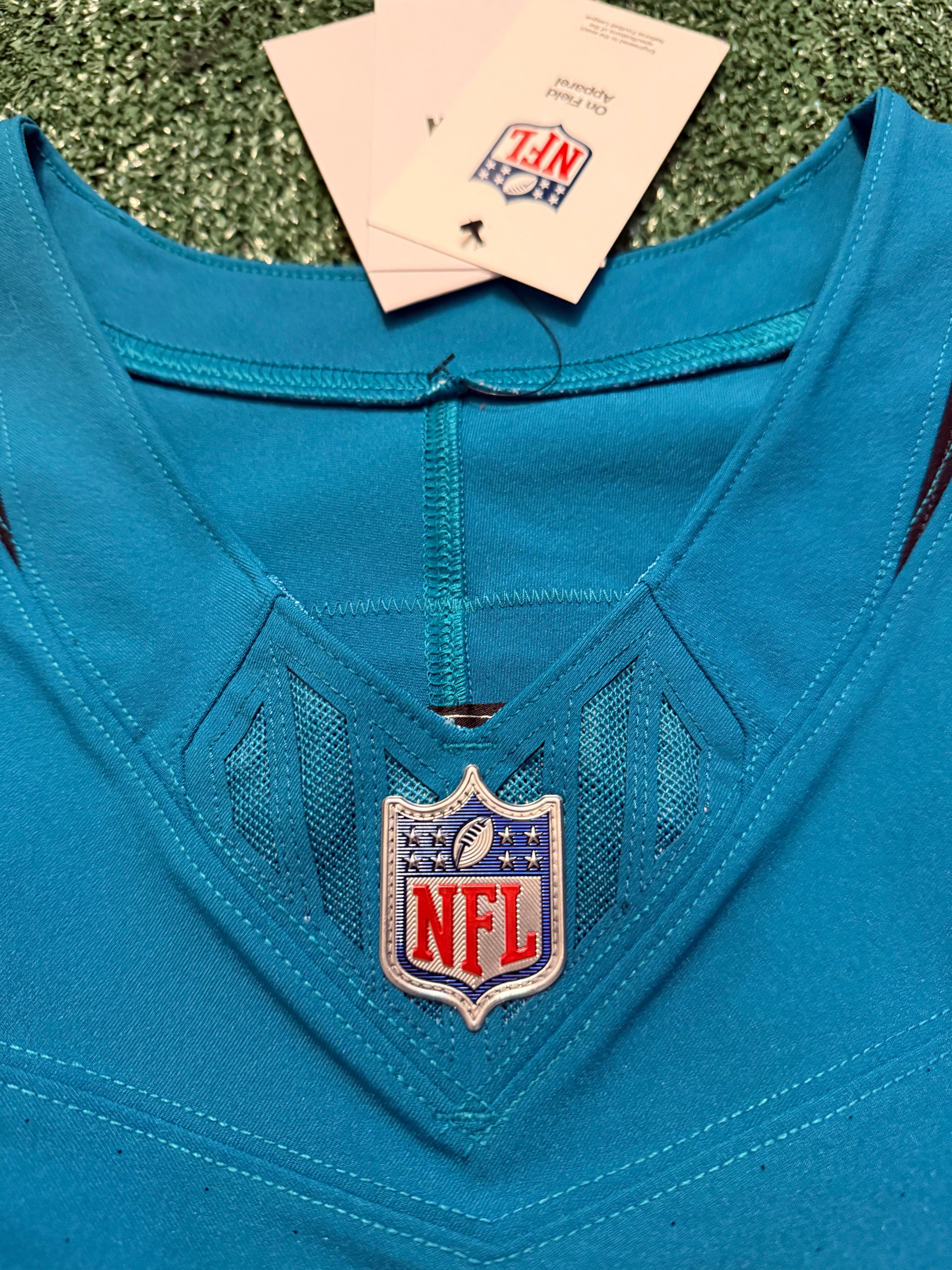 Travis Hunter Jacksonville Jaguars Jersey #12 Nike Vapor Fuse Elite Teal Size 40 (M) NFL
