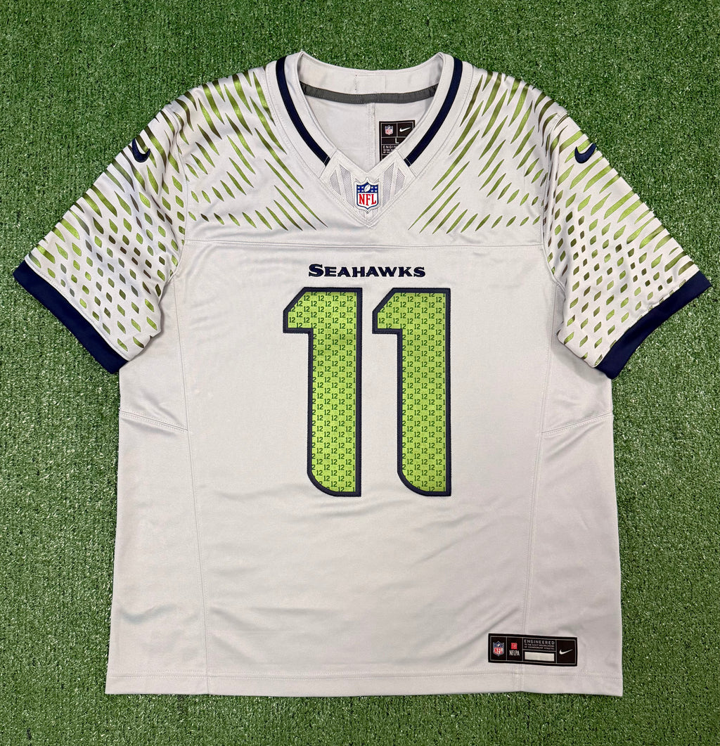 Jaxon Smith-Njigba Seattle Seahawks Jersey #11 Nike Vapor Fuse Limited Rivalry Gray Size (L) NFL