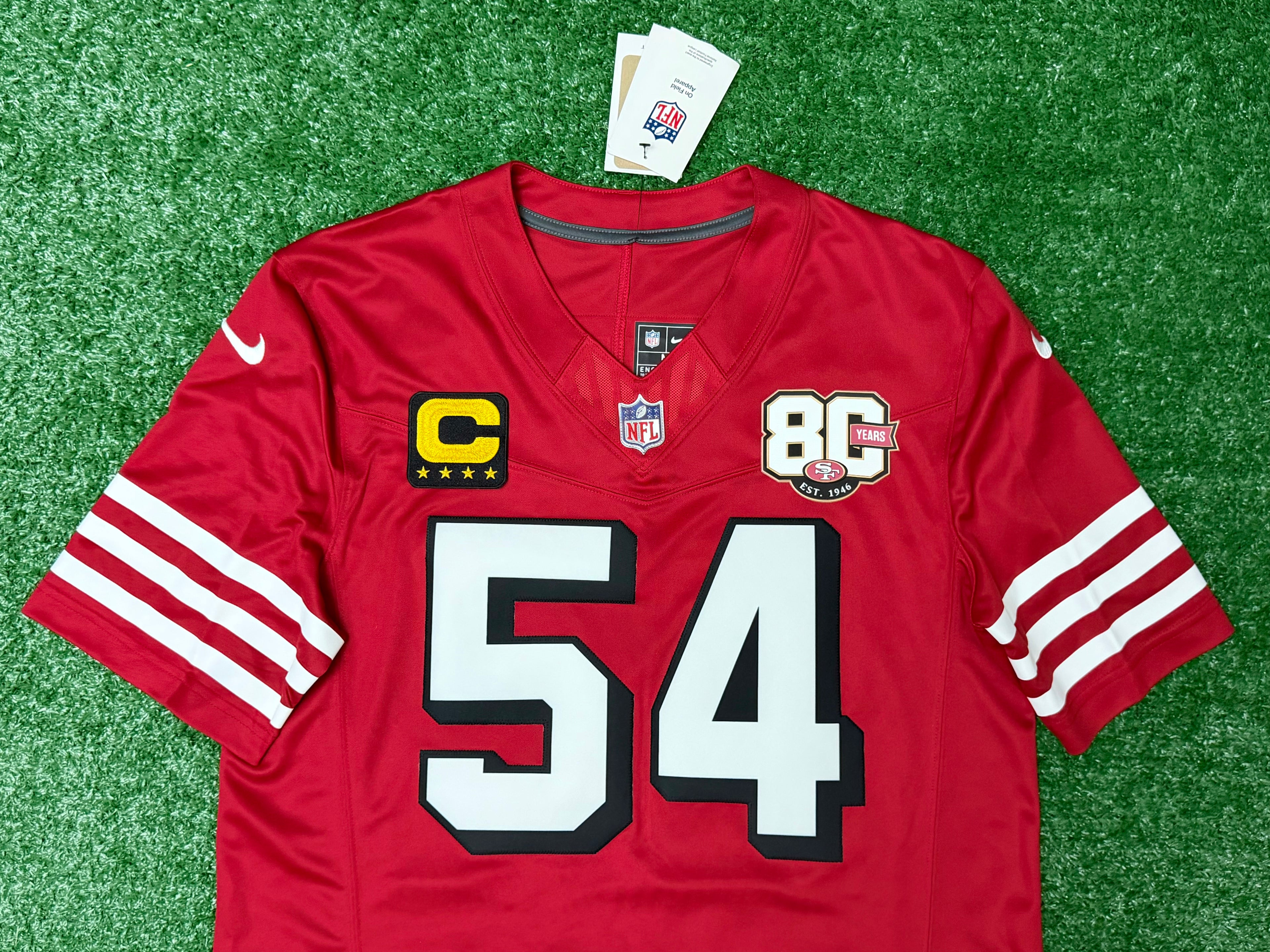 Fred Warner San Francisco 49ers Jersey #54 Nike Vapor Fuse Limited Stitched Red Size (Medium) NFL