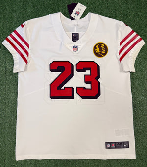 Christian McCaffrey San Francisco 49ers Jersey #23 Nike Vapor FUSE Elite White Size 48 (XL) NFL