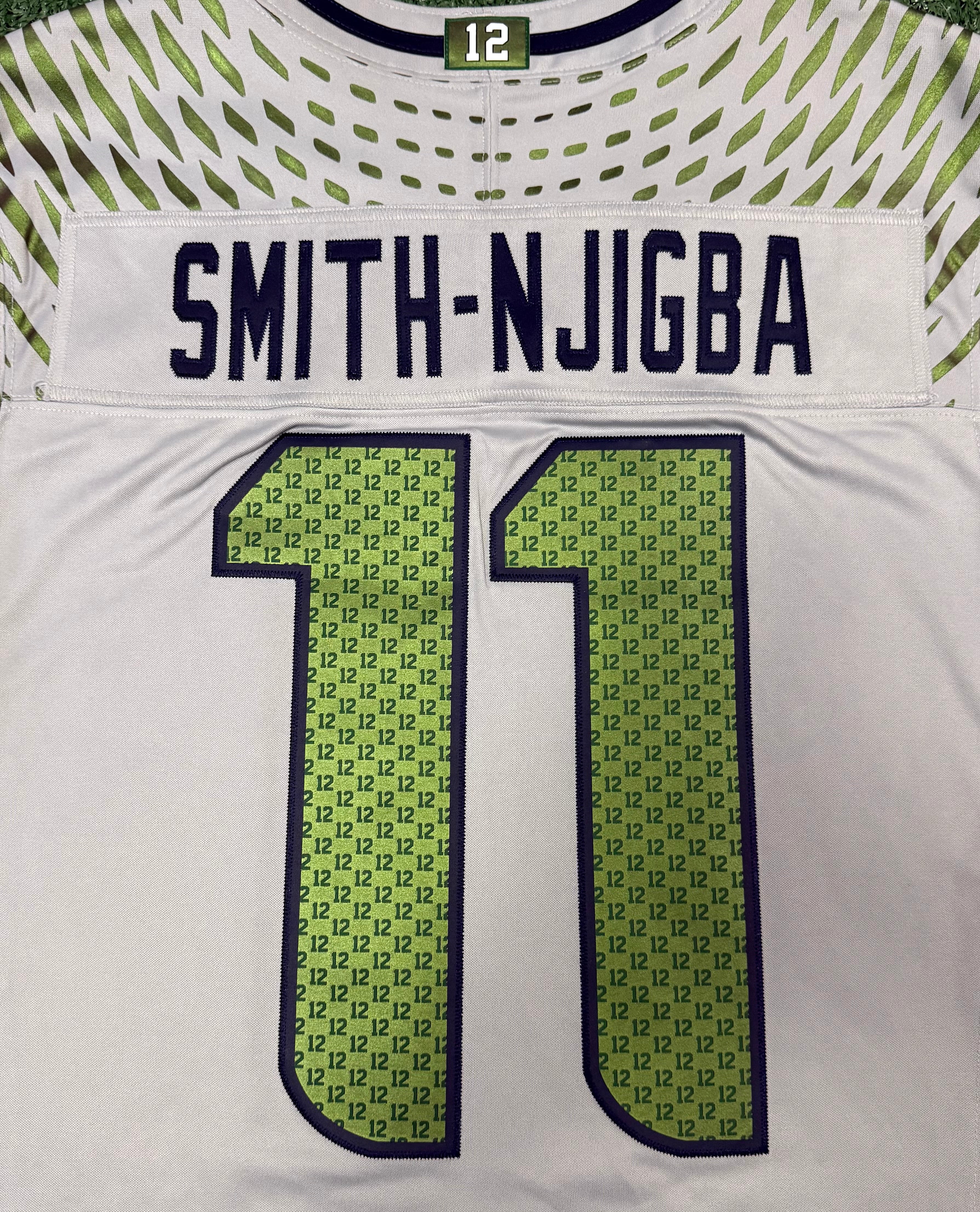 Jaxon Smith-Njigba Seattle Seahawks Jersey #11 Nike Vapor Fuse Limited Rivalry Gray Size (L) NFL