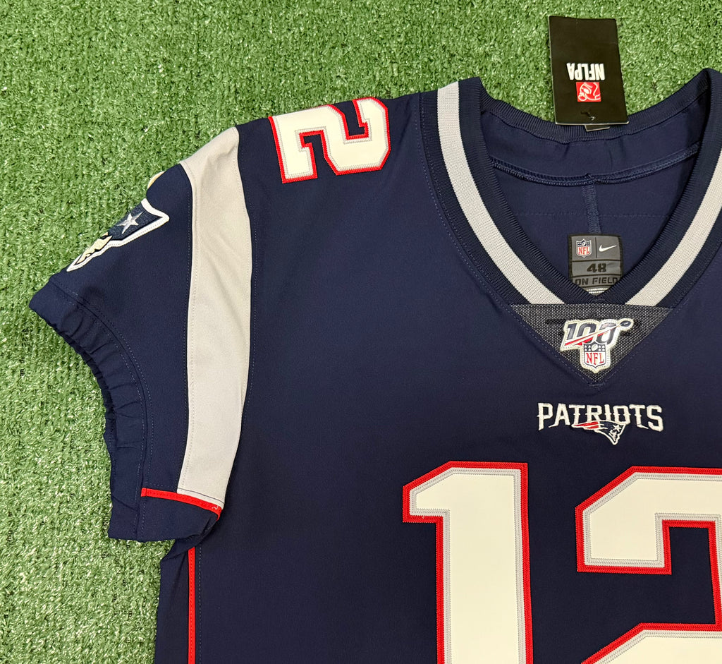 Tom Brady New England Patriots Jersey #12 Nike Vapor Elite Blue Size 48 (XL) NFL