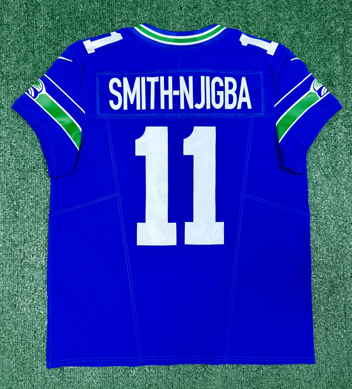 Jaxon Smith-Njigba Seattle Seahawks Jersey #11 Nike Vapor FUSE Elite Royal Blue Size 44 (L) NFL