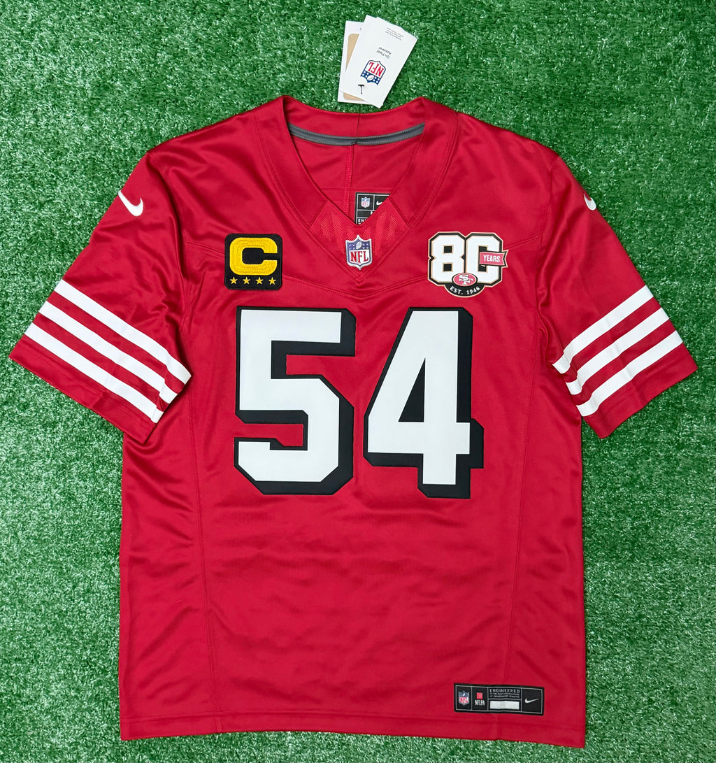 Fred Warner San Francisco 49ers Jersey #54 Nike Vapor Fuse Limited Stitched Red Size (Medium) NFL