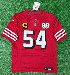 Fred Warner San Francisco 49ers Jersey #54 Nike Vapor Fuse Limited Stitched Red Size (Medium) NFL