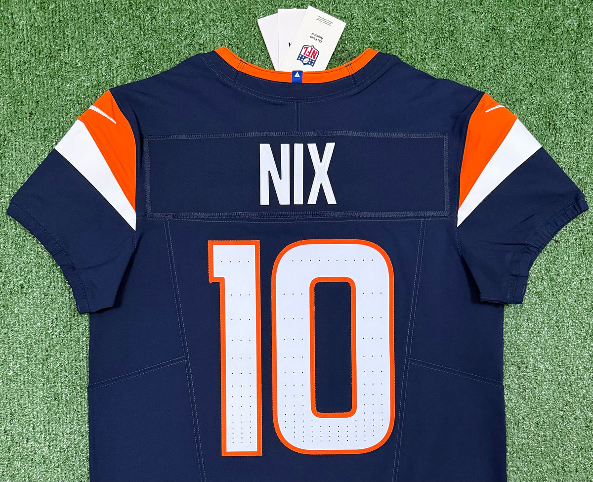 Bo Nix Denver Broncos Jersey #10 Nike Vapor Fuse Elite Navy Size 40 (M) NFL