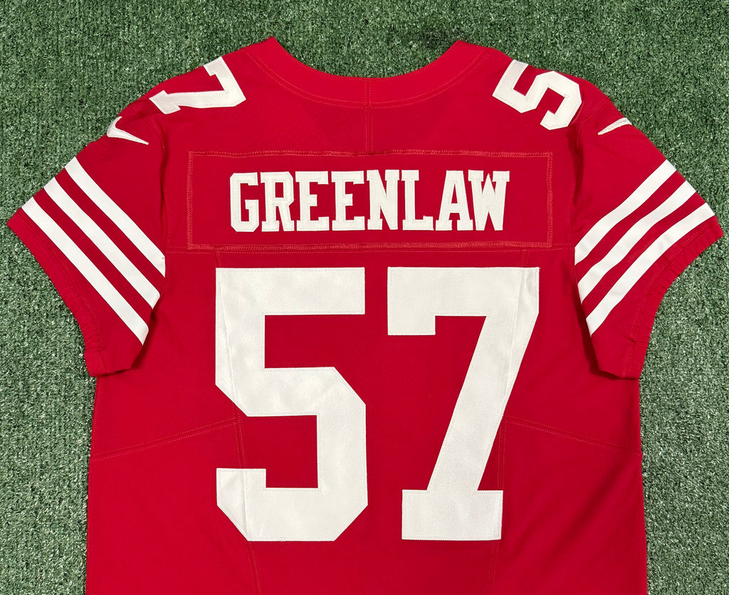 Dre Greenlaw San Francisco 49ers Jersey #57 Nike Vapor FUSE Elite Red Size 44 (Large) NFL