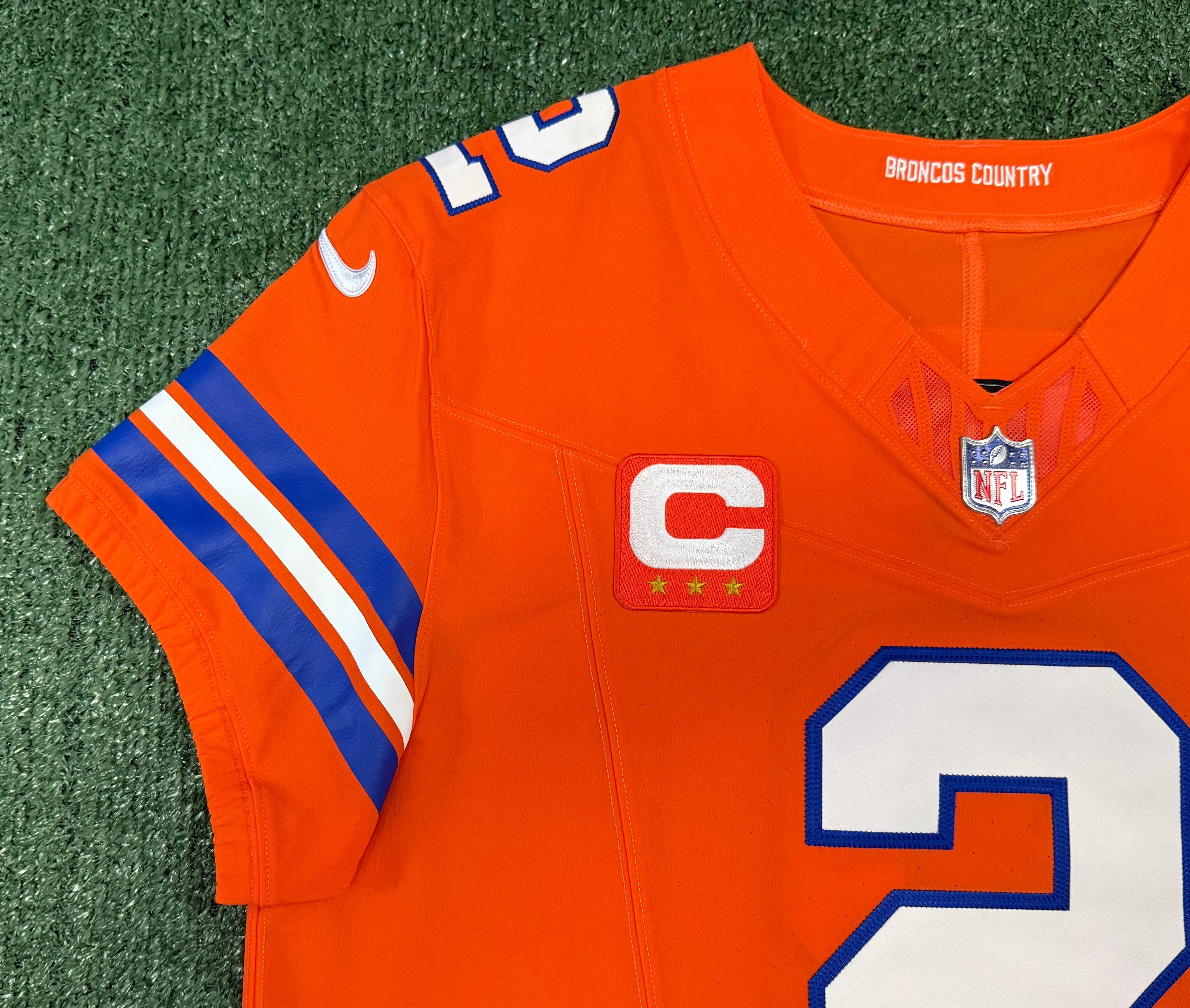 Pat Surtain II Denver Broncos Jersey #2 Nike Vapor Fuse Elite Orange Size 44 (Large) NFL