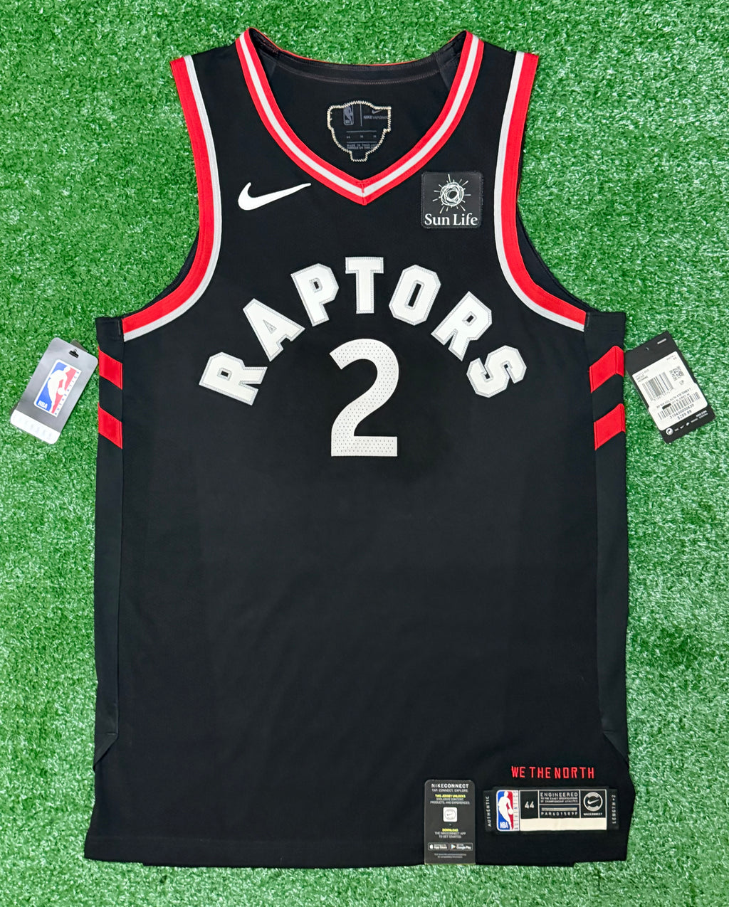 Kawhi Leonard Toronto Raptors Jersey #2 Nike Vaporknit Authentic Black Size 44 (M) NBA