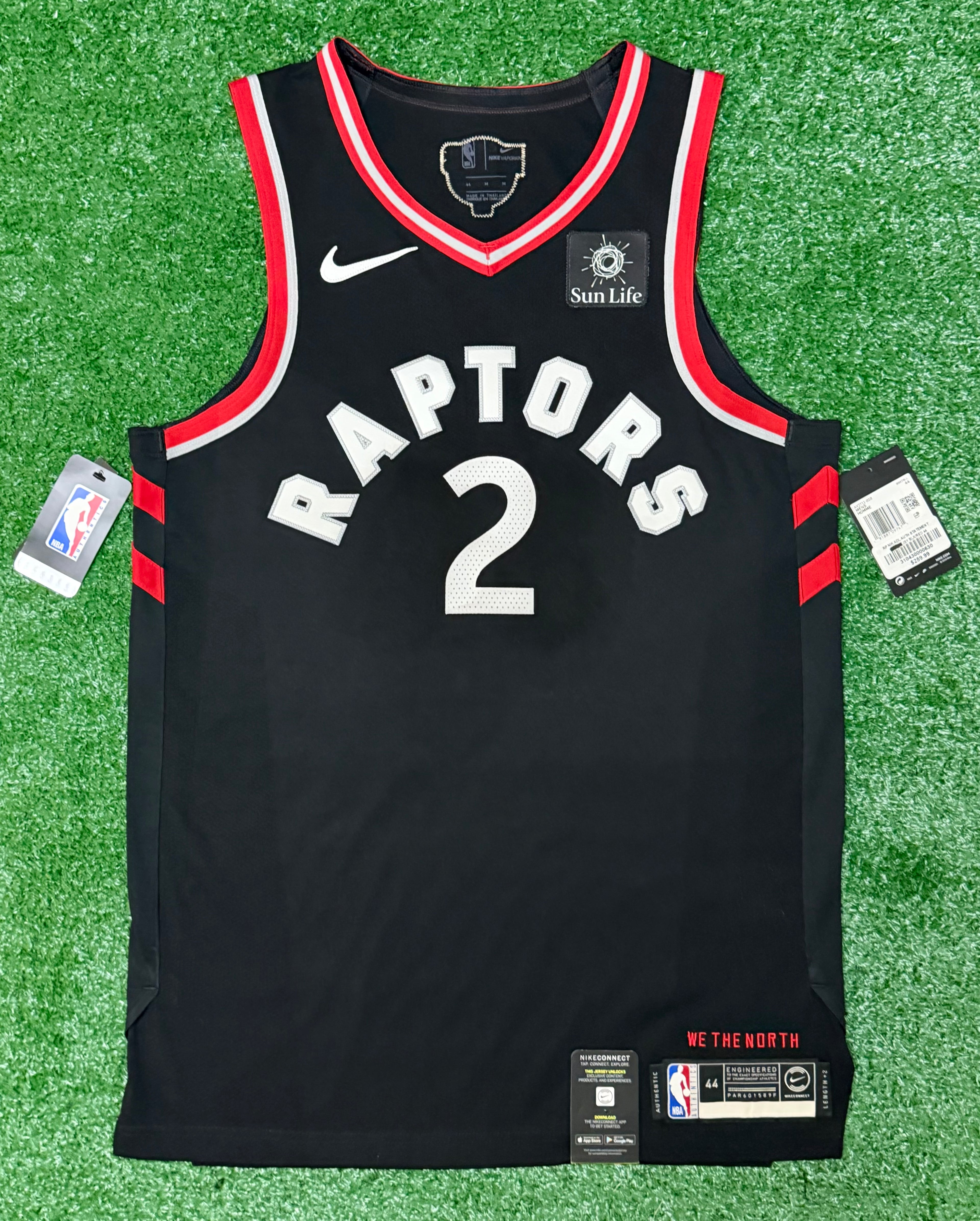 Kawhi Leonard Toronto Raptors Jersey #2 Nike Vaporknit Authentic Black Size 44 (M) NBA